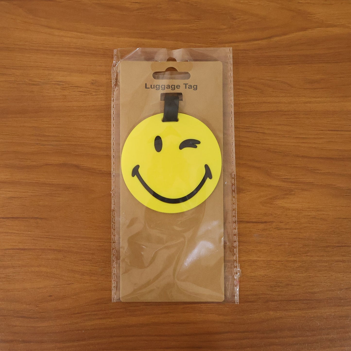 Cute Smiley Face Round Travel Identification Luggage Bag Tag (1 Pc)