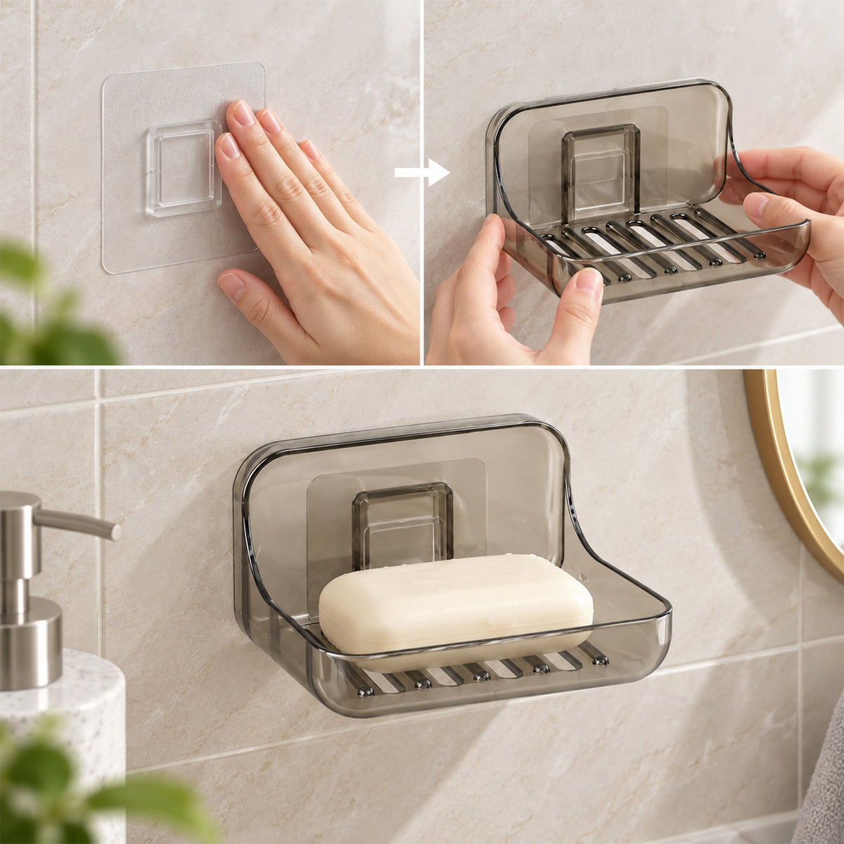 Soap holder drain detail