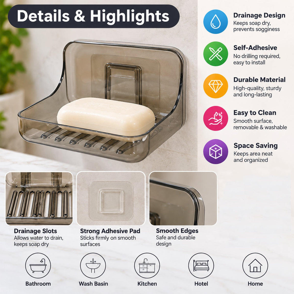 Soap holder white bg