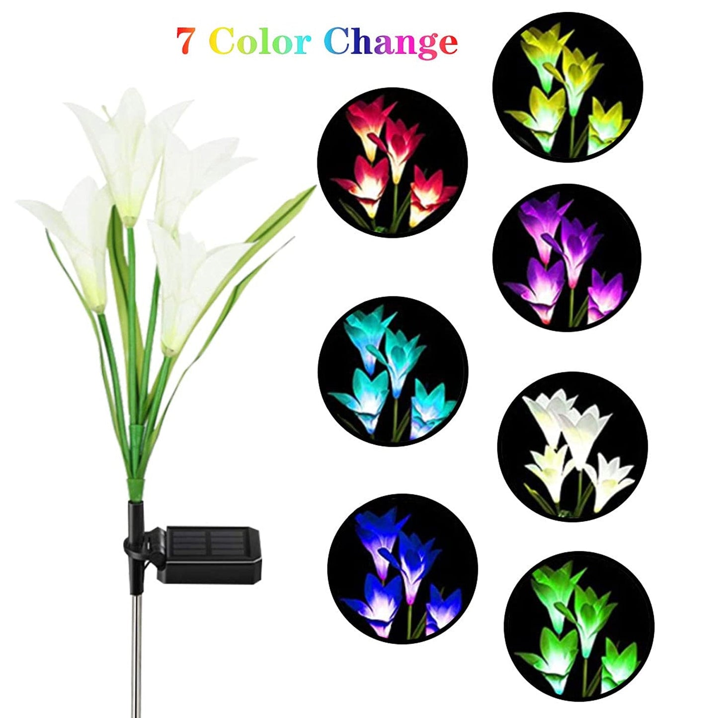 Solar Garden Flower Lights - (2Pc Set)