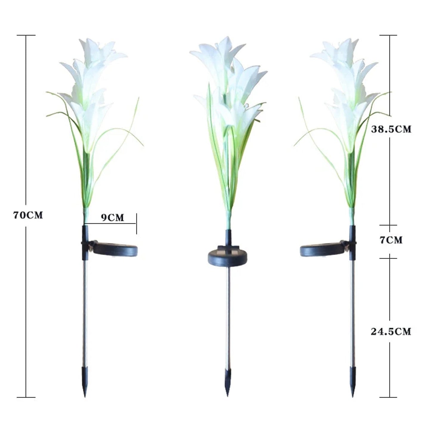 Solar Garden Flower Lights - (2Pc Set)