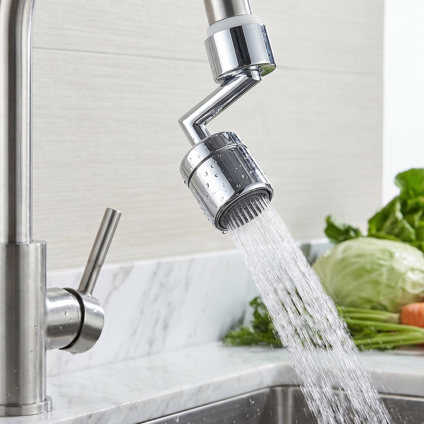 Universal fit faucet aerator with built-in filter and easy installation
