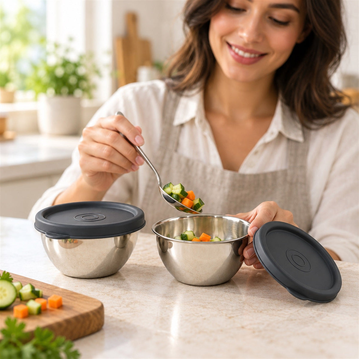 Airtight storage bowl kitchen