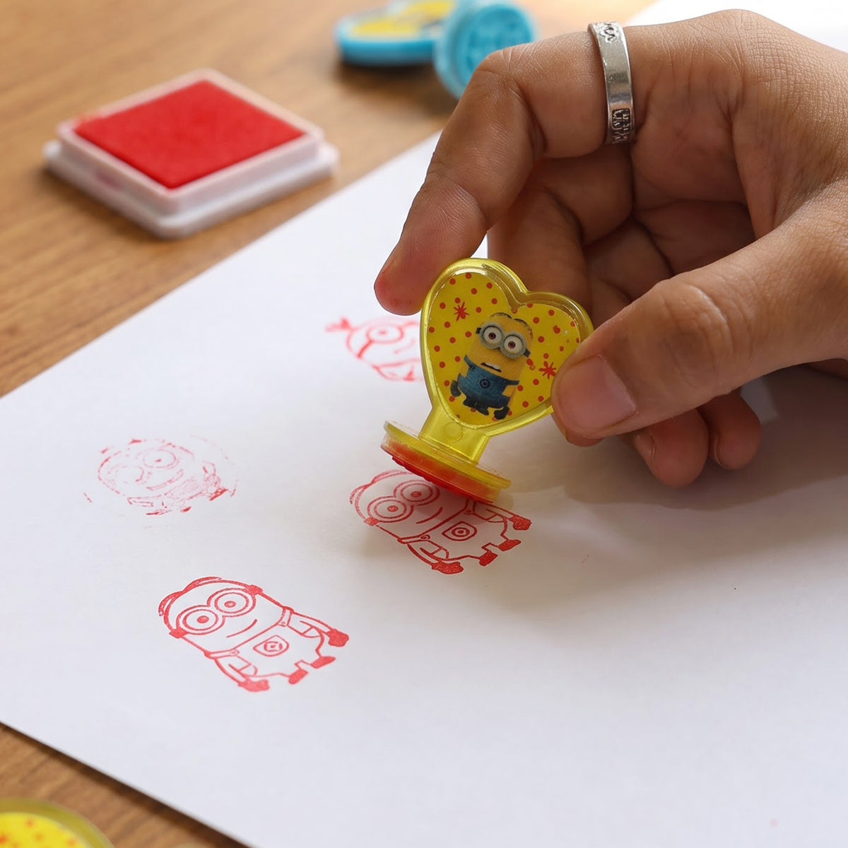Cartoon Heart Stamps – Motivational Reward Stamps for Kids, Teachers & Parents (6 Pc, Multicolor)