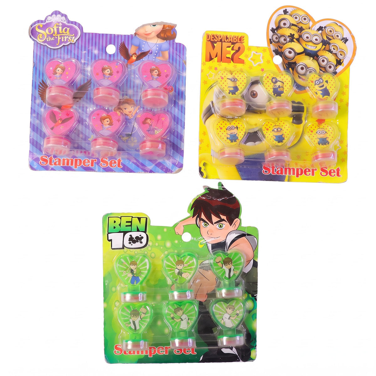 Cartoon Heart Stamps – Motivational Reward Stamps for Kids, Teachers & Parents (6 Pc, Multicolor)