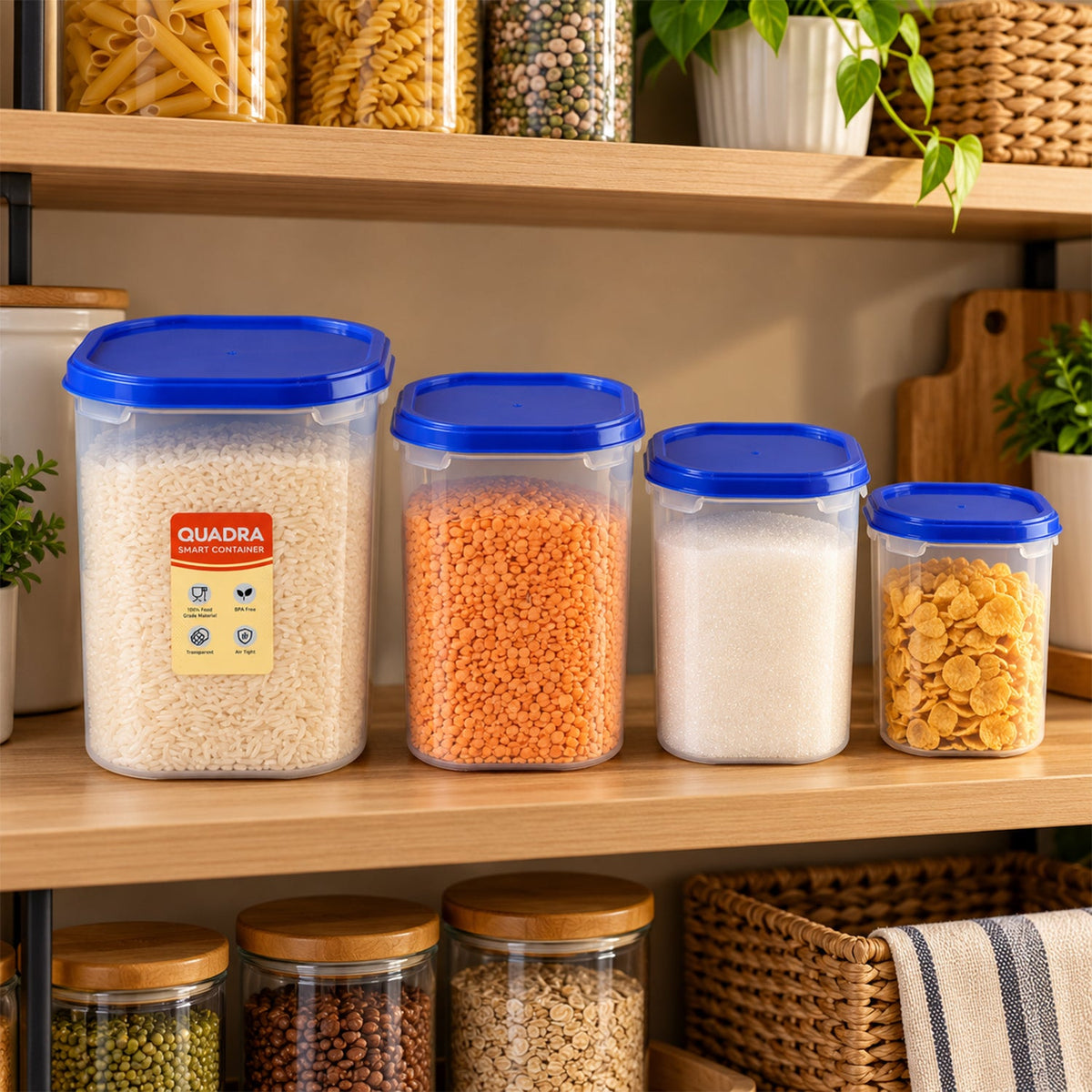 Airtight storage containers organization