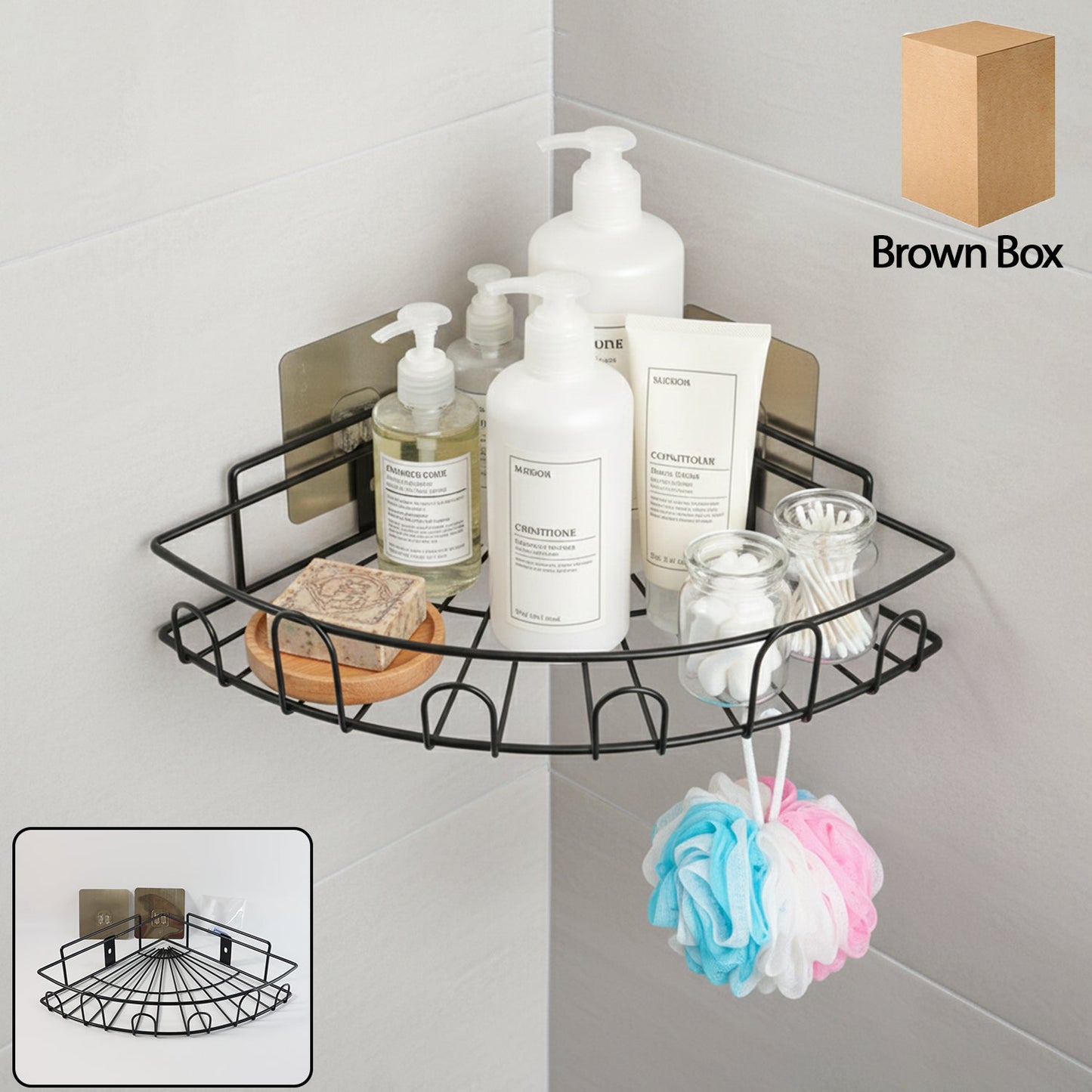 Corner bathroom rack