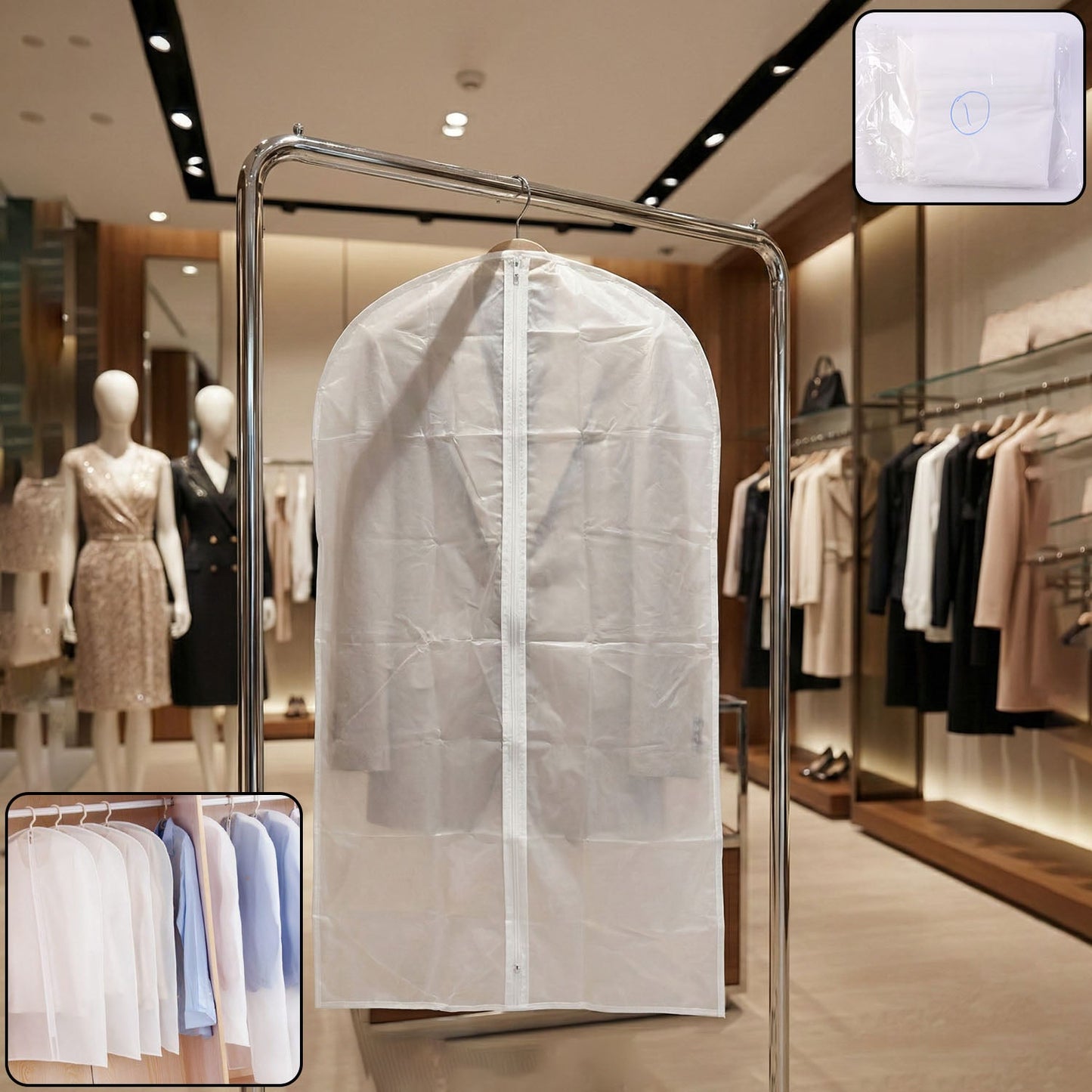 Transparent Garment Cover Bag (120 ? 58 cm, 1 Pc)
