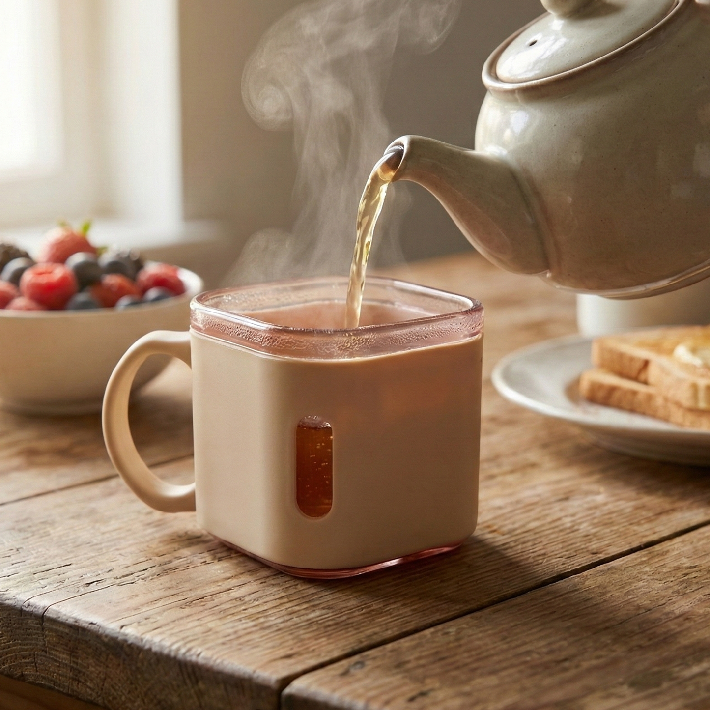 Premium Square Shape Tea Cup Set – 6-Piece (150 ML)