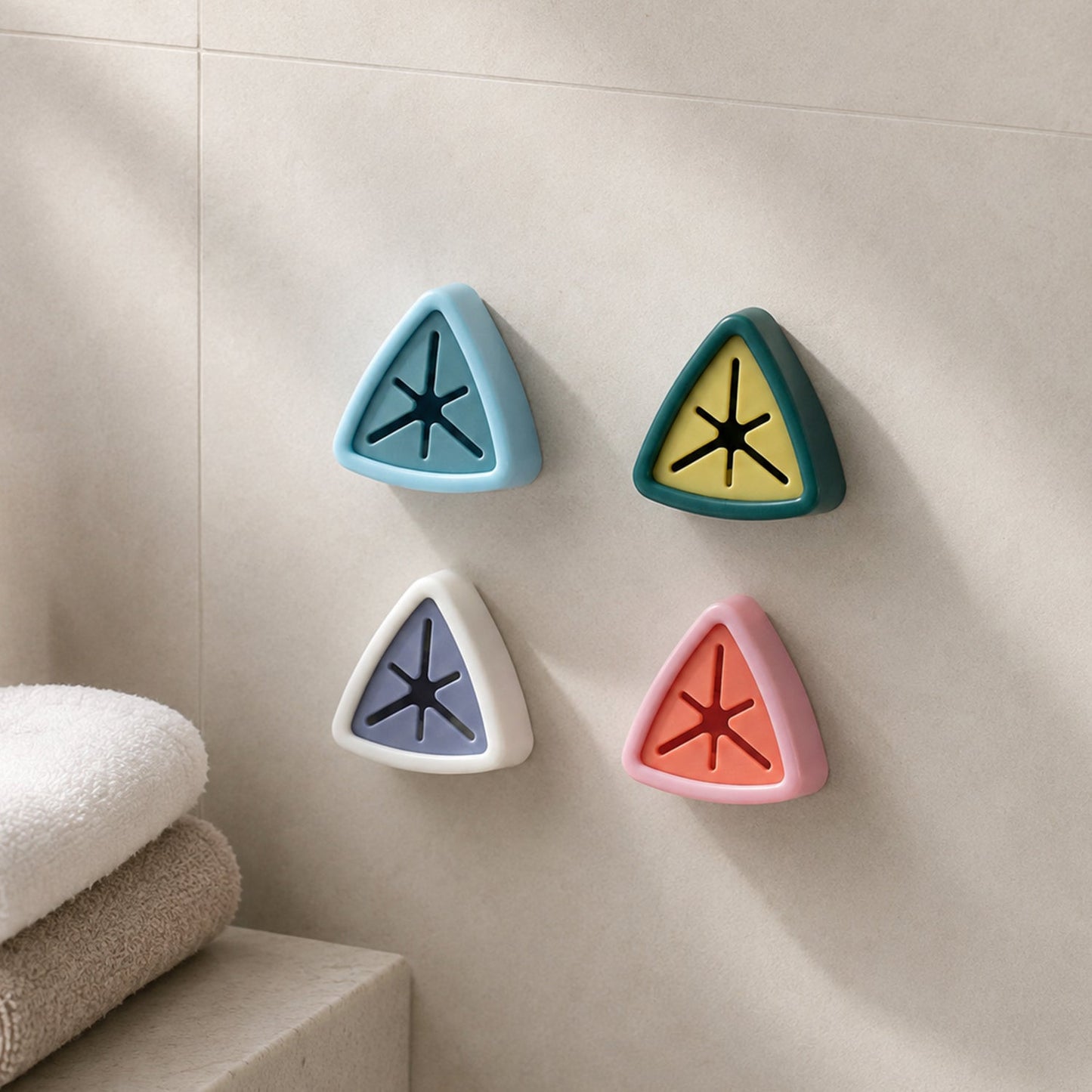 Push grip towel holders on white background