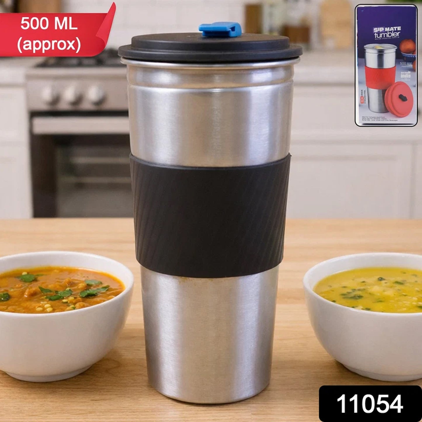 Stainless Steel Sip Mate Travel Tumbler (Approx. 500 ml)