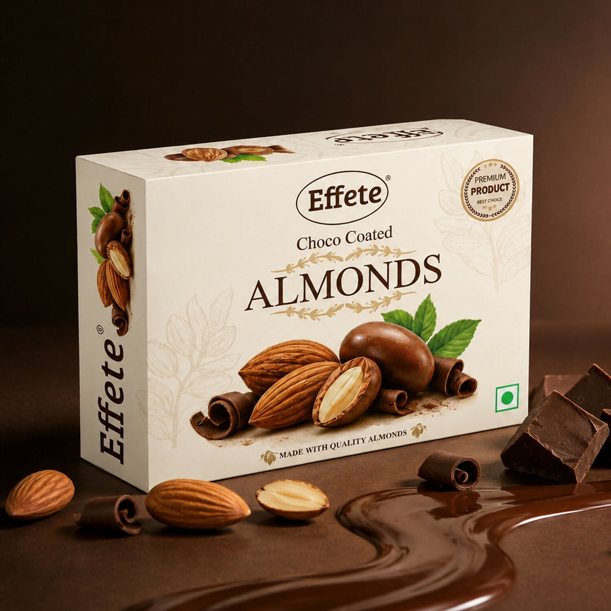 Premium Effete choco coated almonds chocolate 32 gm box