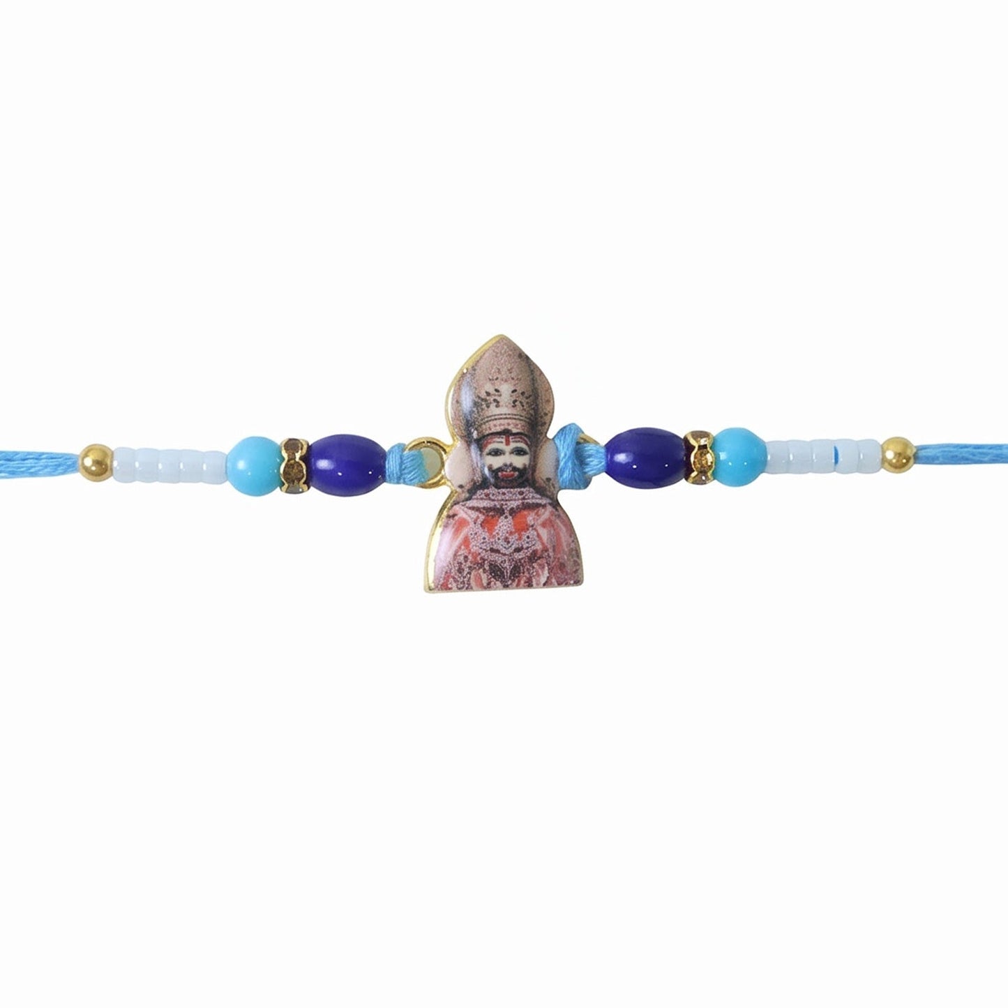 Soft thread of Khatu Shyam Ji Rakhi highlighted for comfort
