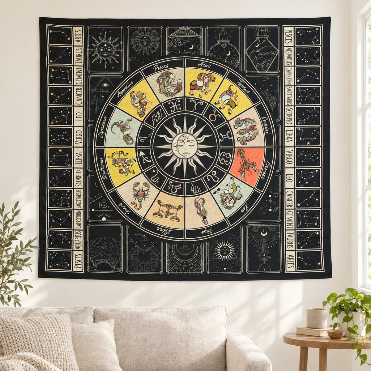Tapestry hanging view