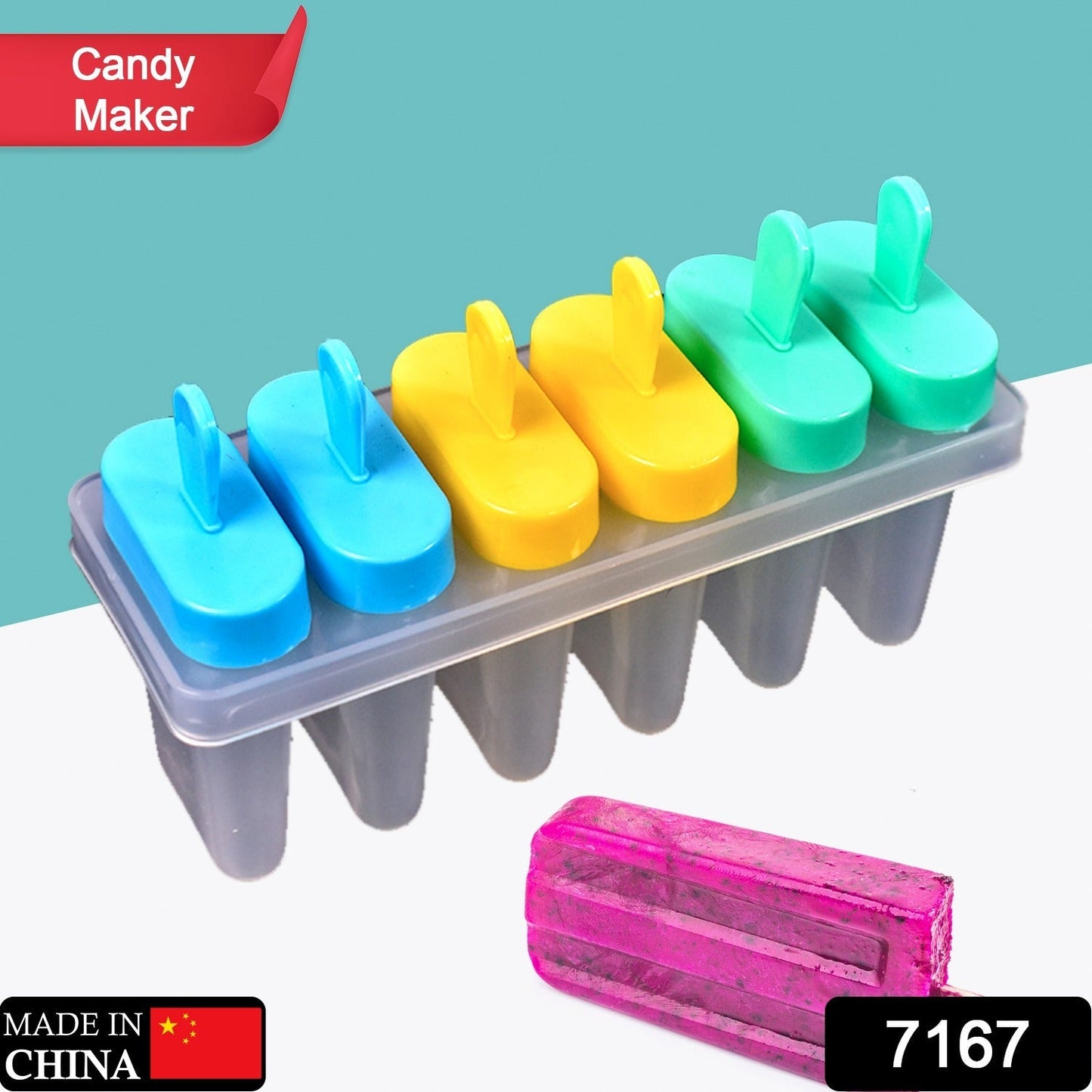 Ice Candy Maker Upgrade sicle Molds Sets 6 Ice Makers Reusable Ice Lolly Cream Mold Home-Made sicles Mould with Stick