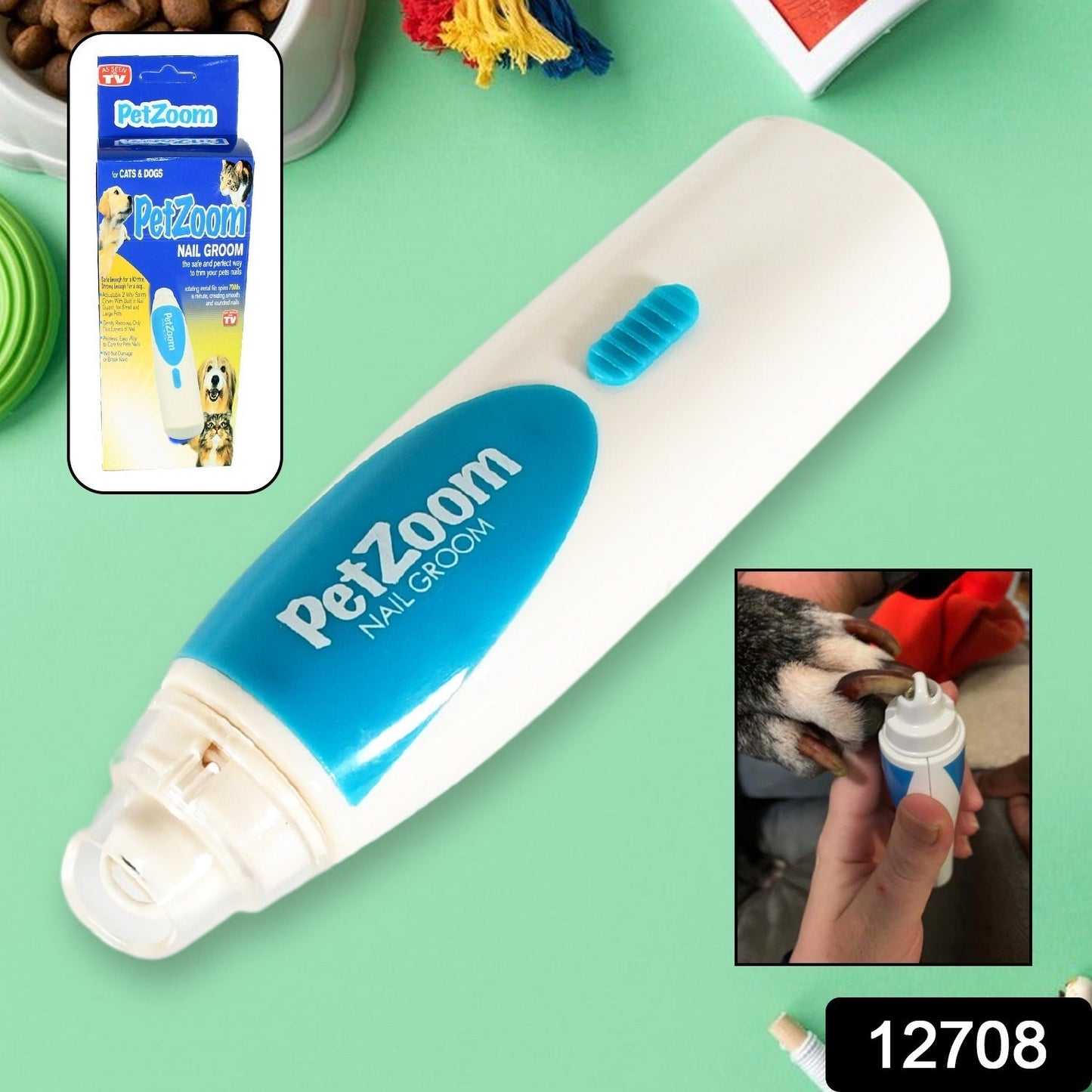 Electric Pet Nail Paw Trimmer, Clipper for Dogs and Cats – Cordless Nail Grinding Grooming Tool (1 Pc / Battery Not Included)
