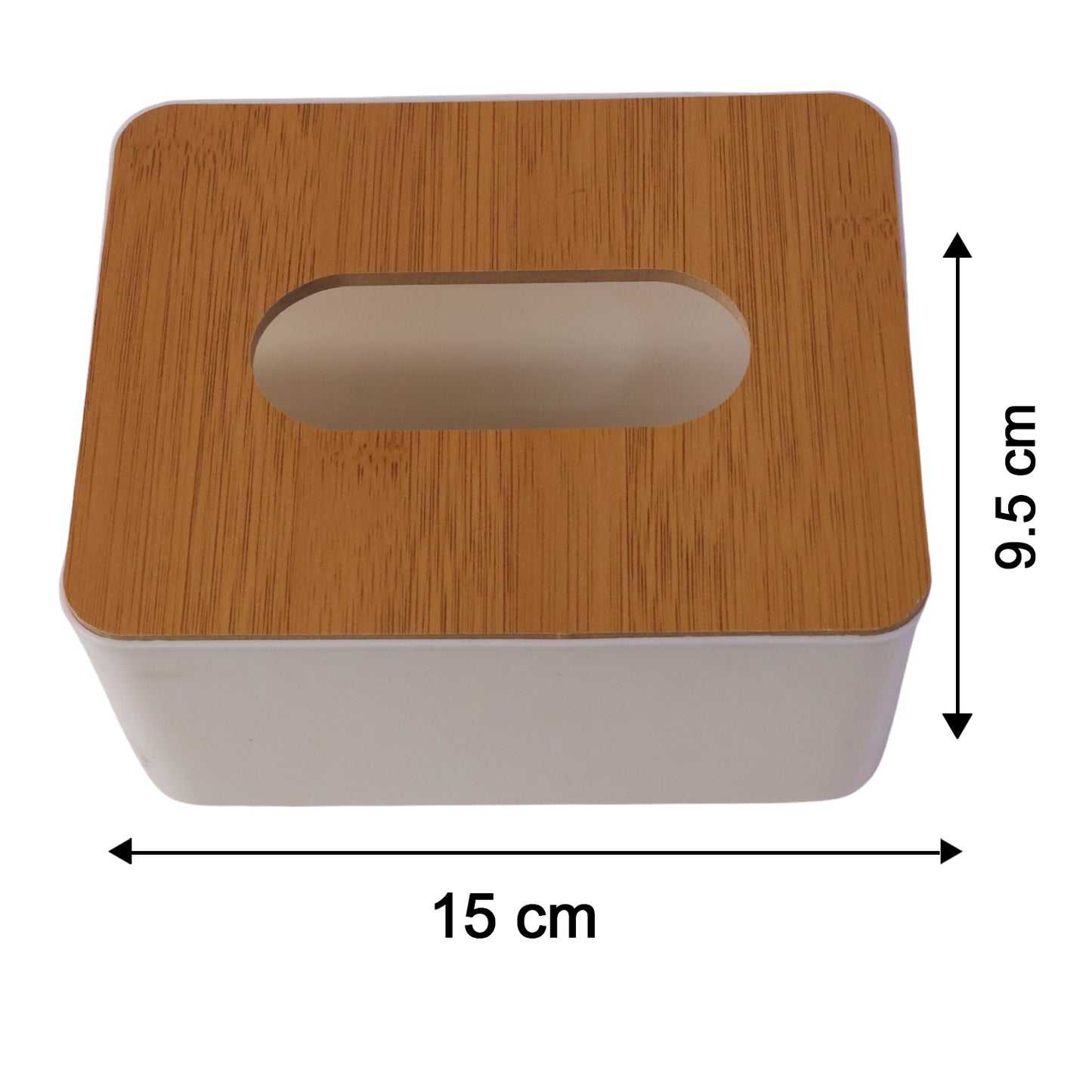 Tissue Box Desktop Stand Bamboo Tissue Cover Box Rectangular Paper Towel Holder Removable Tissue Dispenser for Bathroom Vanity Countertop Bedroom Car Holder Paper Towels Dispenser (1 Pc )