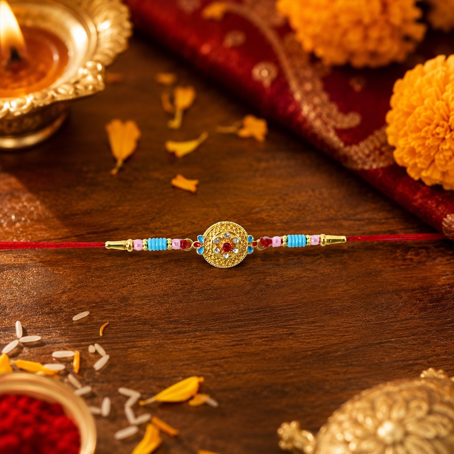 Styled diamond Rakhi suitable for Raksha Bandhan