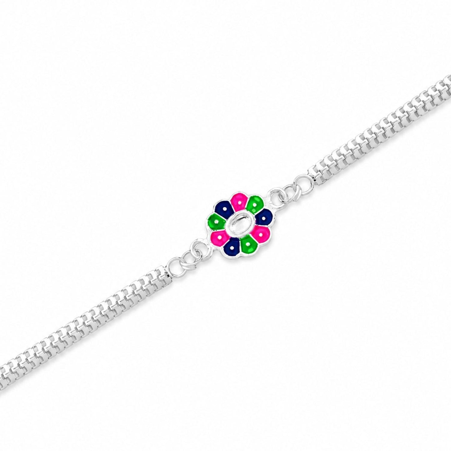 Flower Design Rakhi presented beautifully, ready for gifting to a beloved brother.