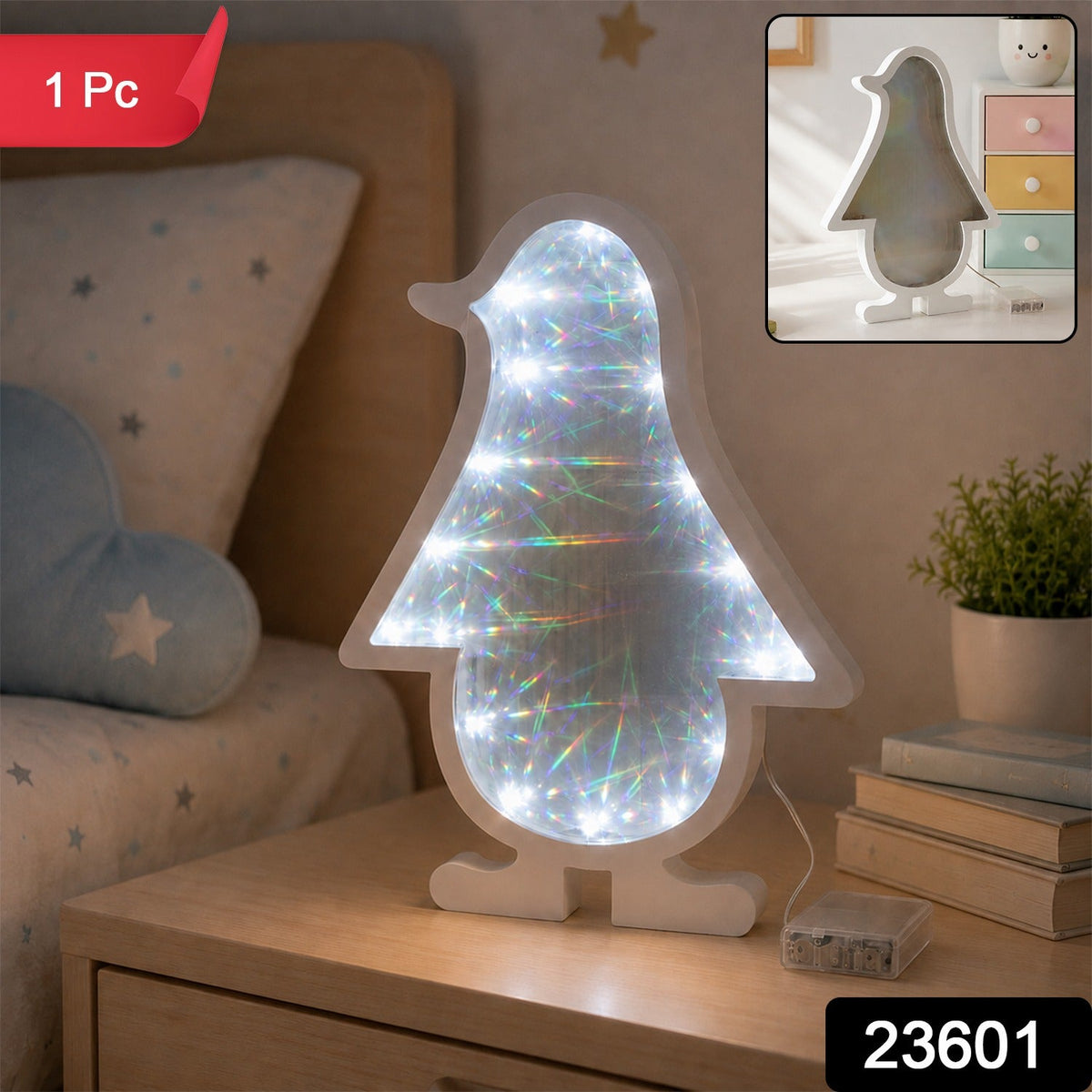 LED Penguin Infinity Mirror Light Mesmerizing Home Decor