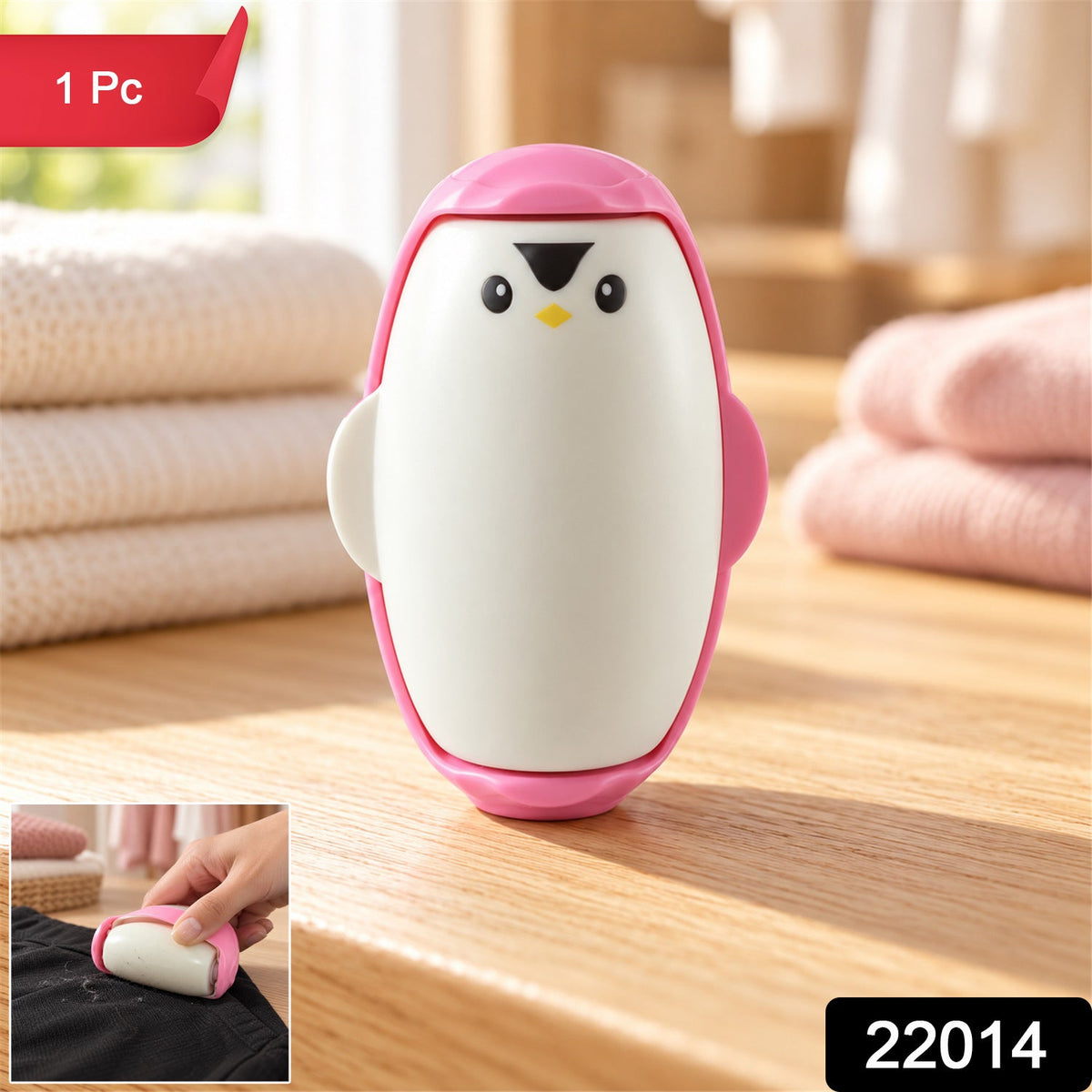 Penguin Reusable Lint Roller with Cover for Clothes and Sofa Care (1 Pc)