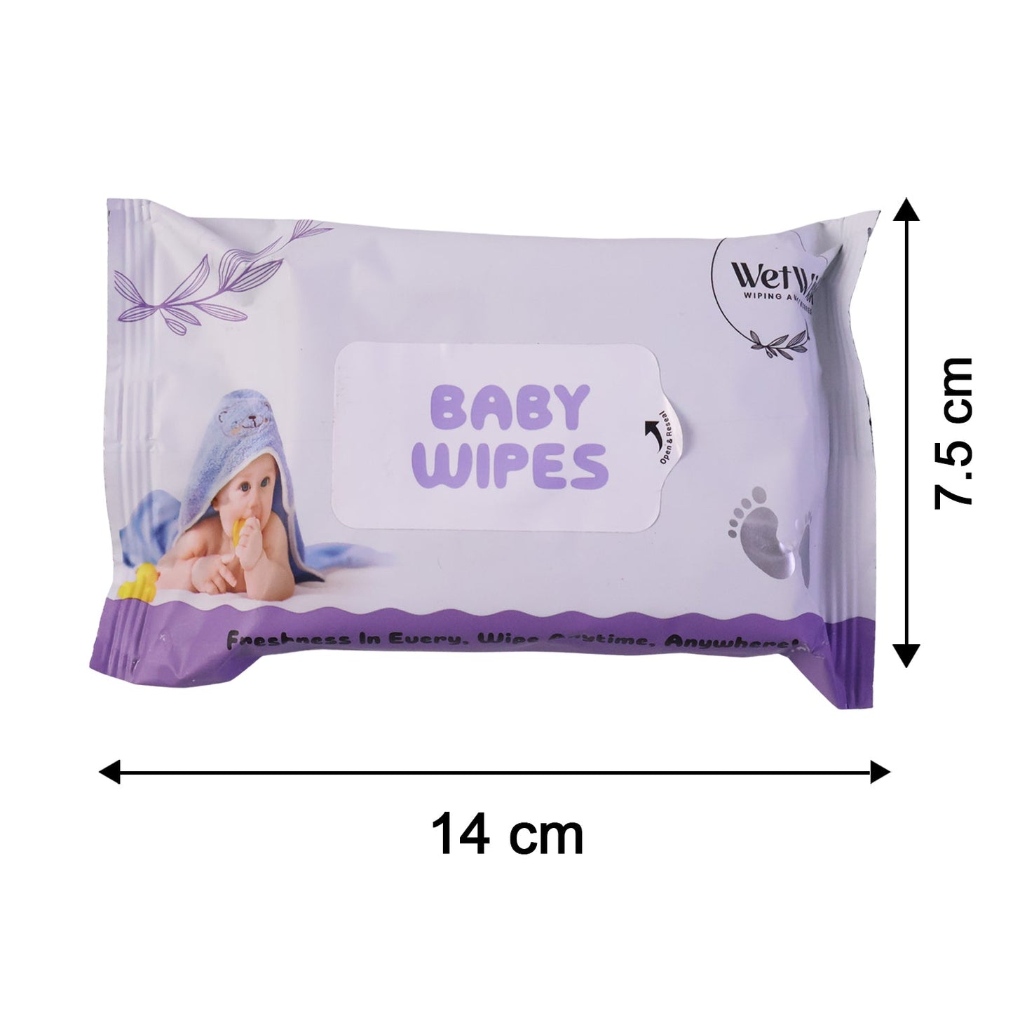 Baby wipes size pack reference