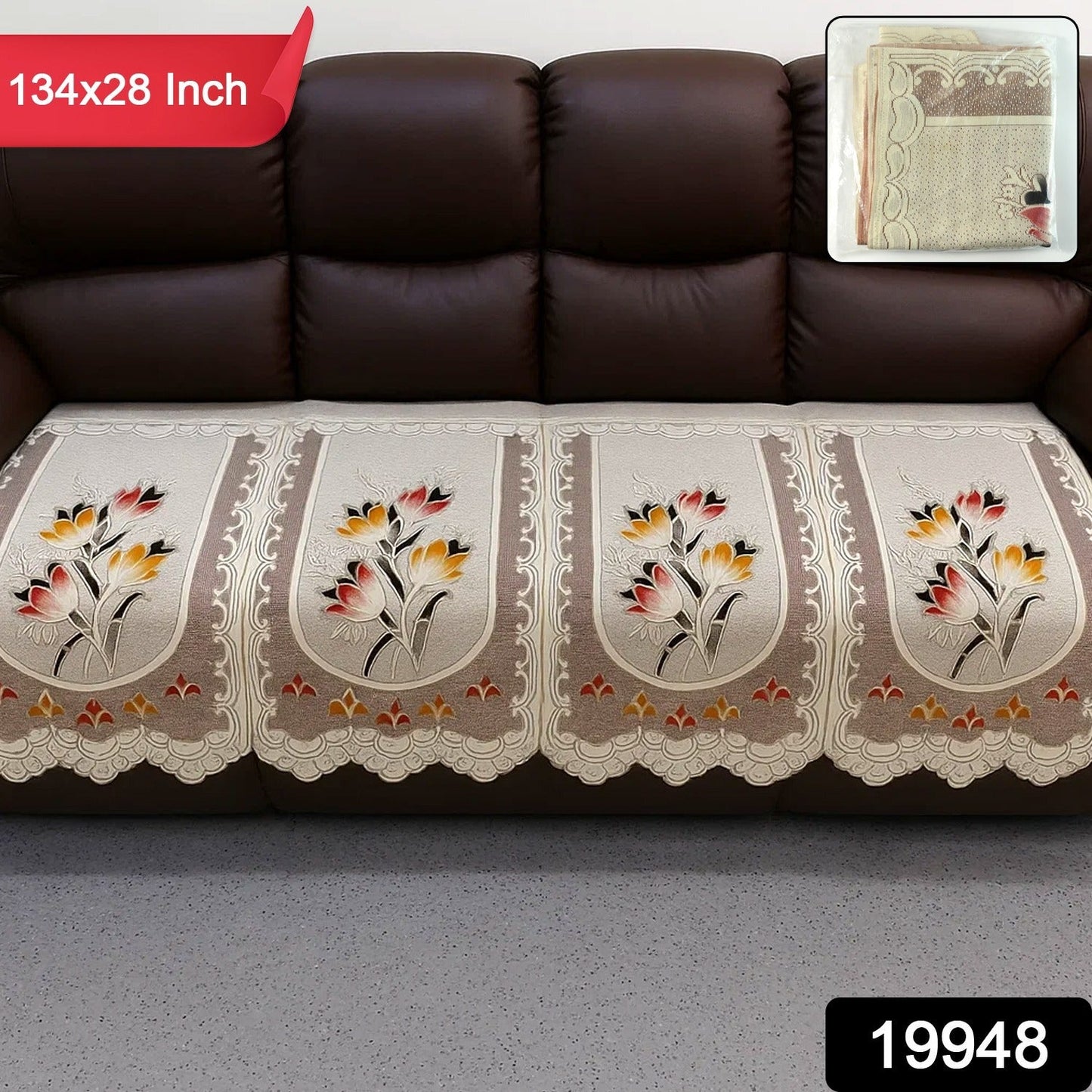 Floral Sofa Seat Runner Protector