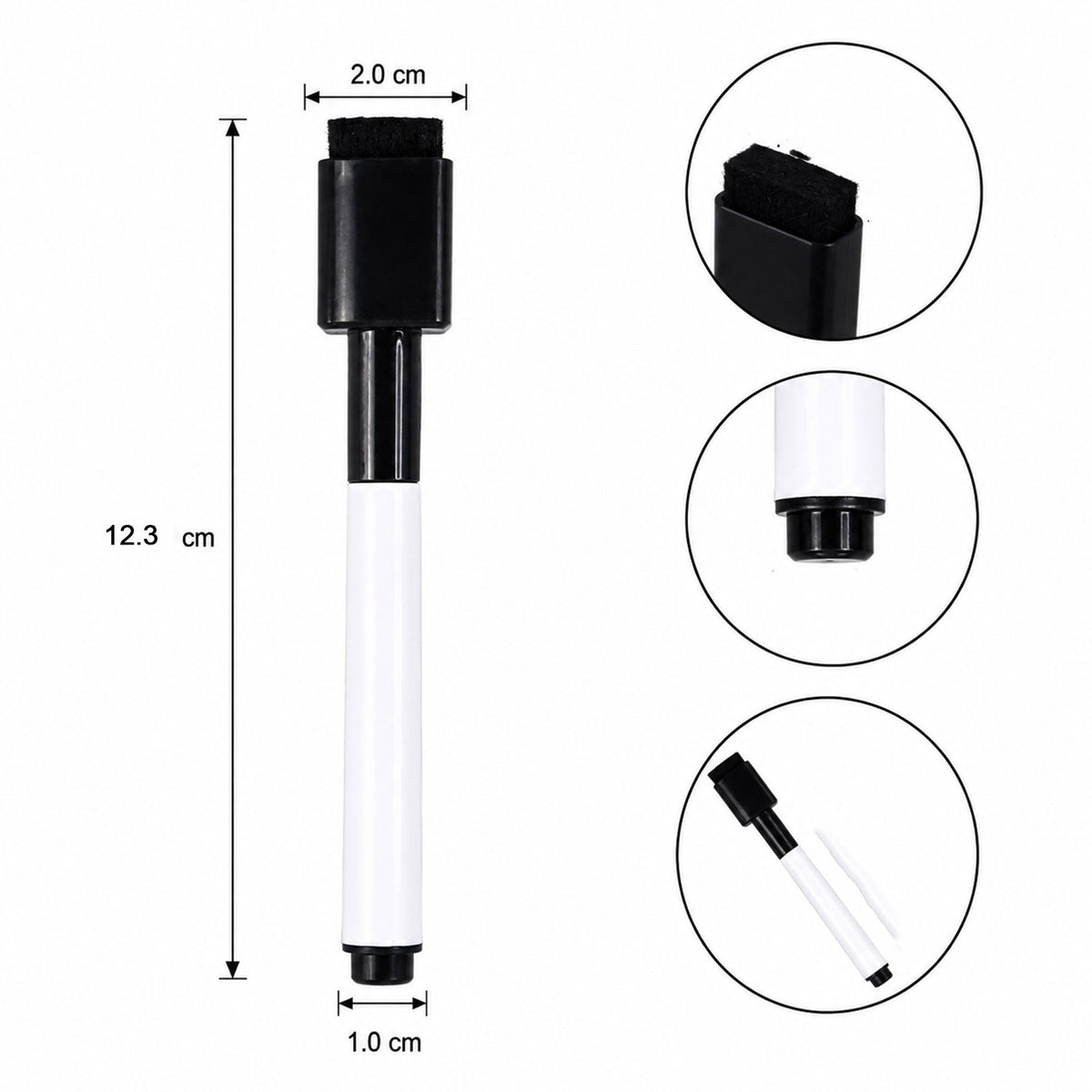 2 in 1 Whiteboard Marker – Dual End Marker with Eraser Cap