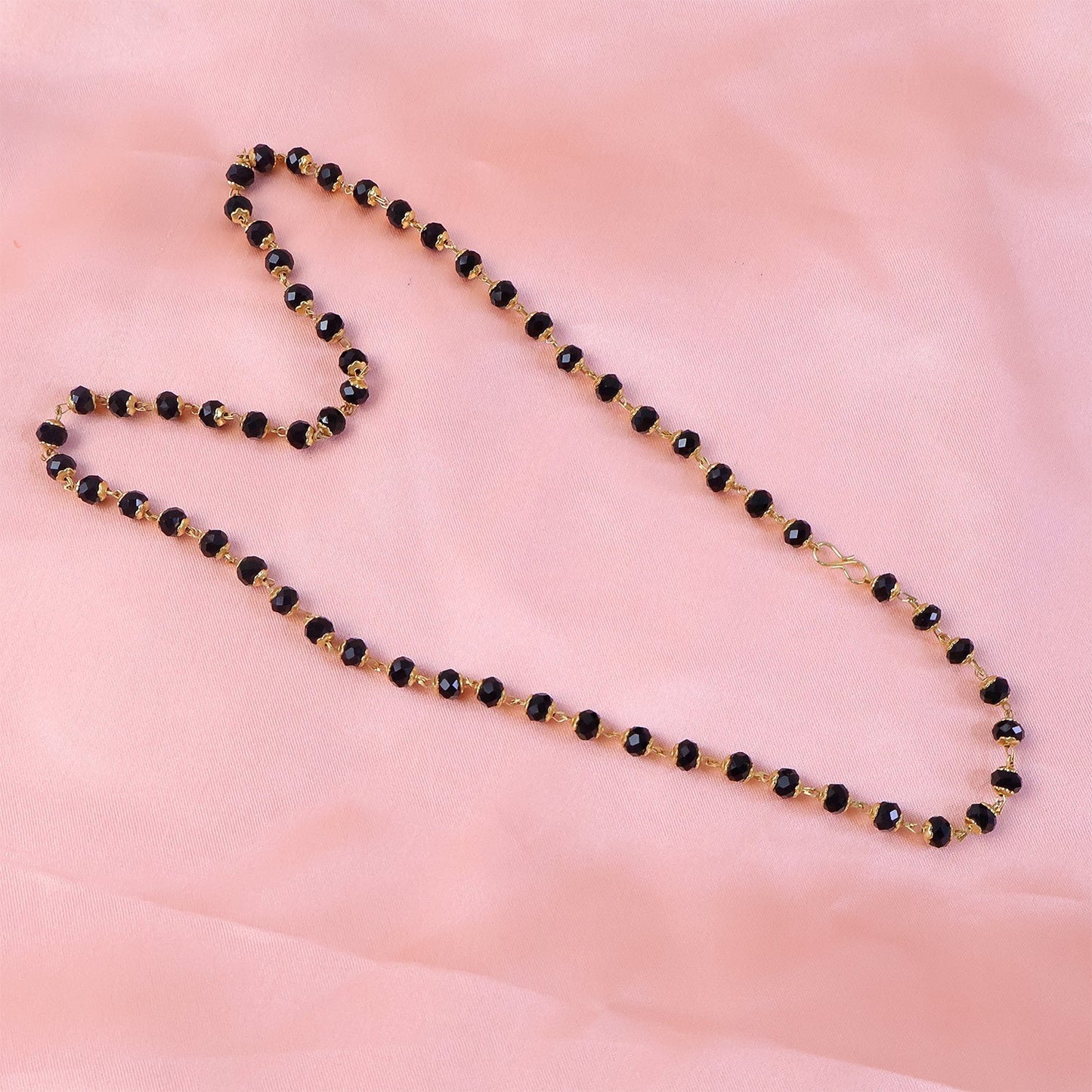 Statement gold bead necklace