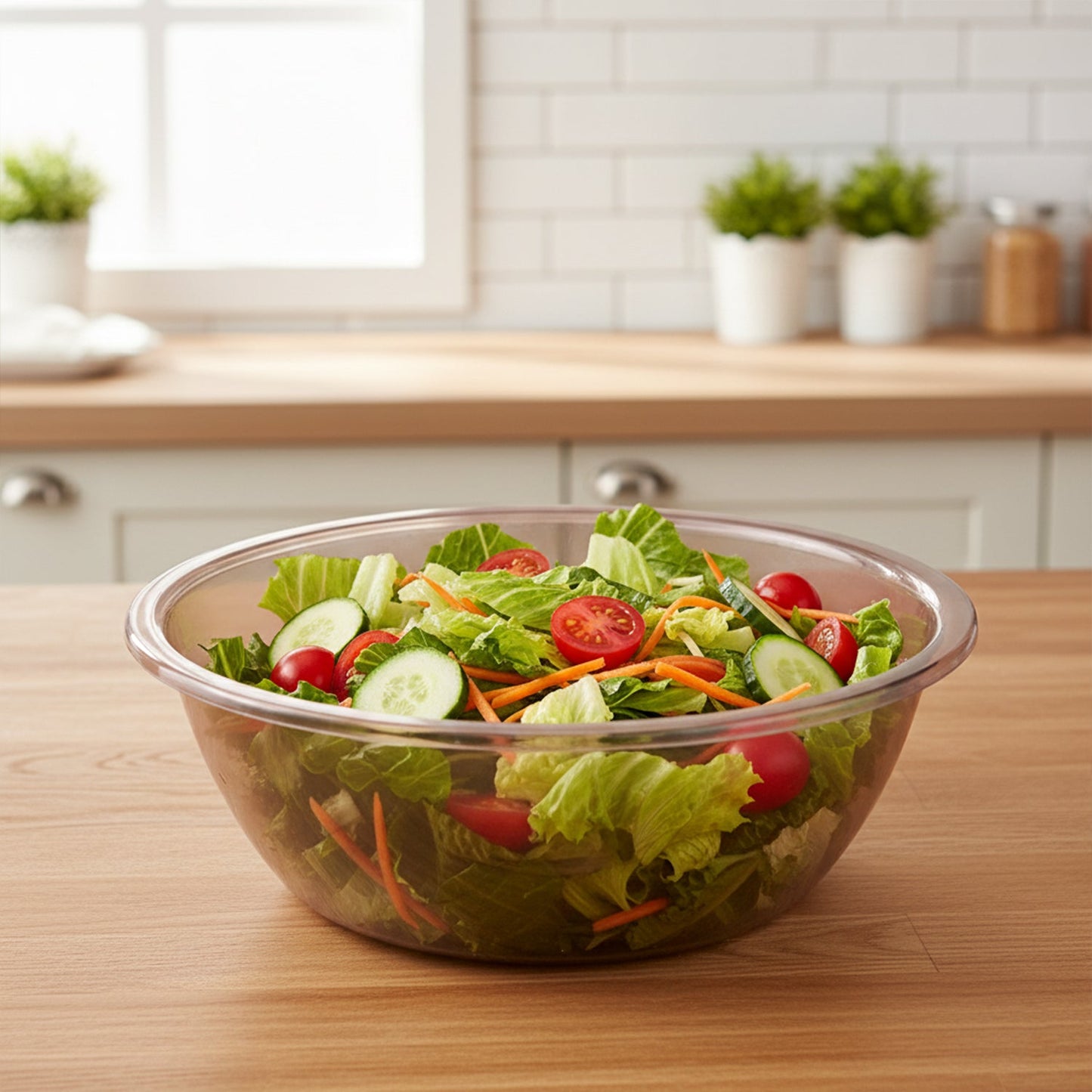Transparent Multipurpose Mixing and Serving Bowl (25 x 25 cm, 1 Pc)