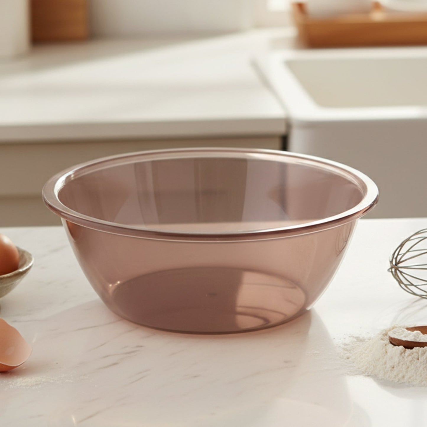 Transparent Multipurpose Mixing and Serving Bowl (25 x 25 cm, 1 Pc)