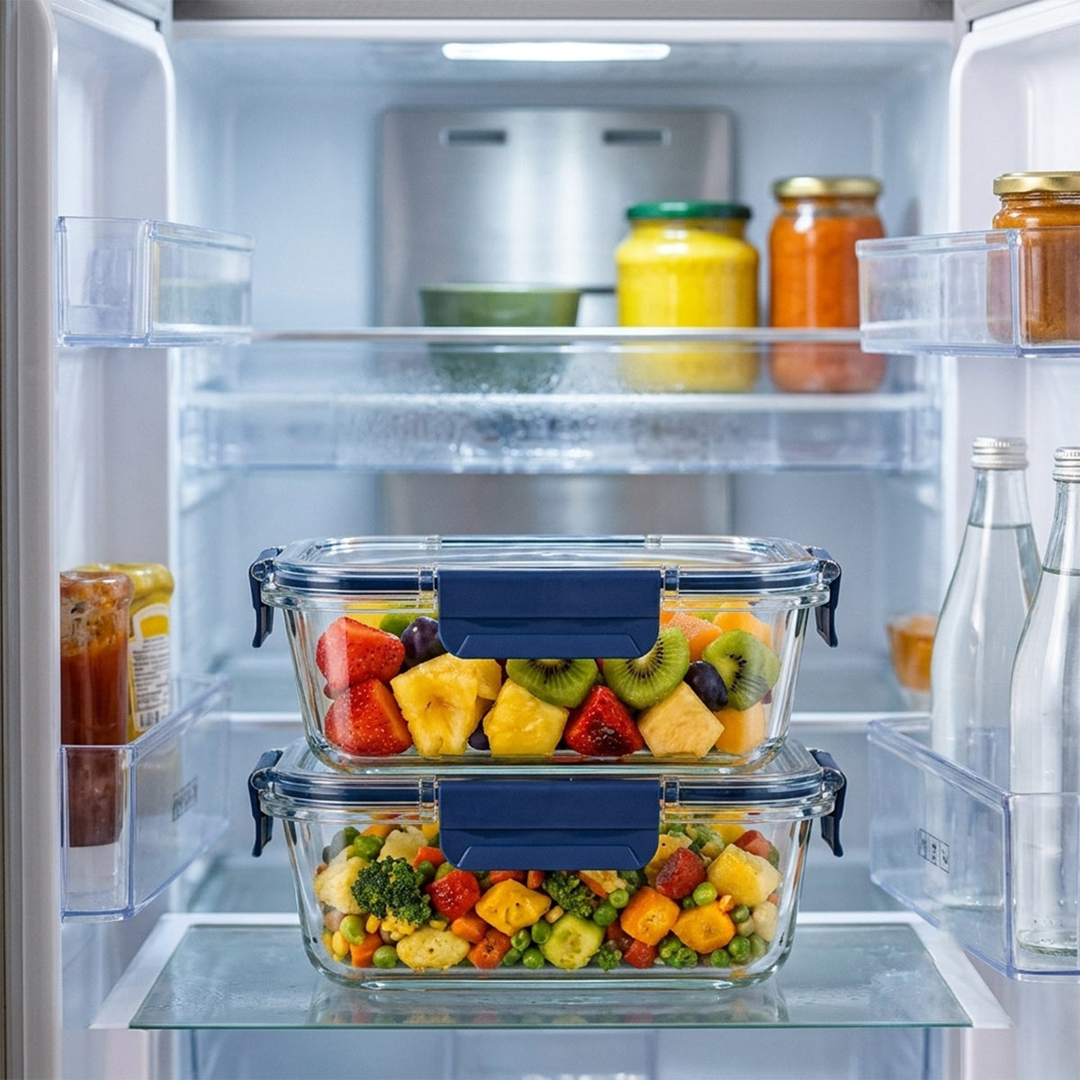 Cello 640ml Rectangular Glass Food Storage Container with Smart Lock Lid (1 Pc)