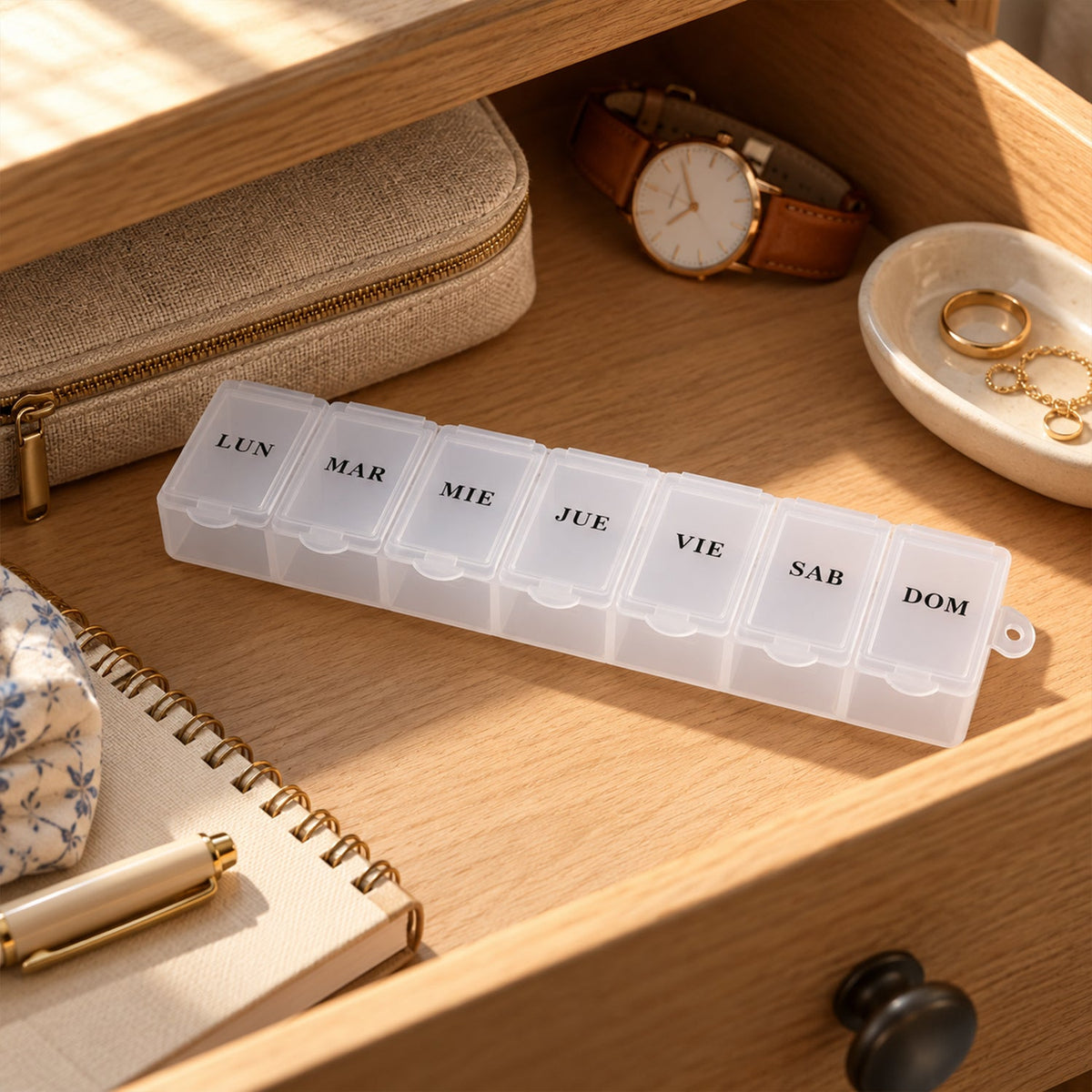 Weekly Pill Box with Individual Flip Lids for Travel Use (7 Compartment)