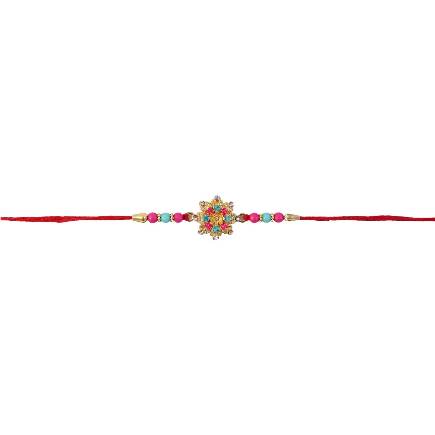 Pink Floral Mandala Rakhi in packaging ready for gift