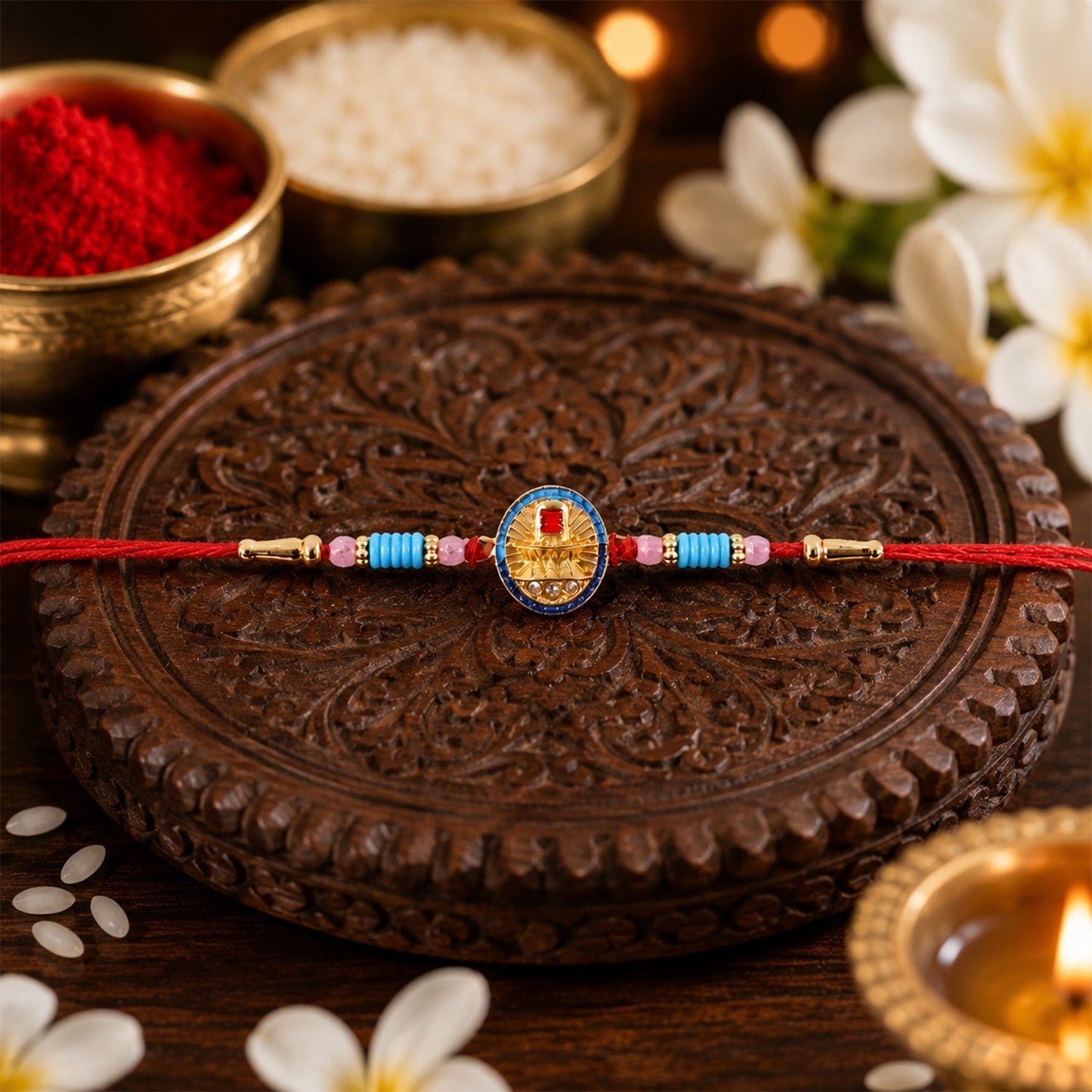 Lord Shivling Rakhi showing soft thread design for comfort