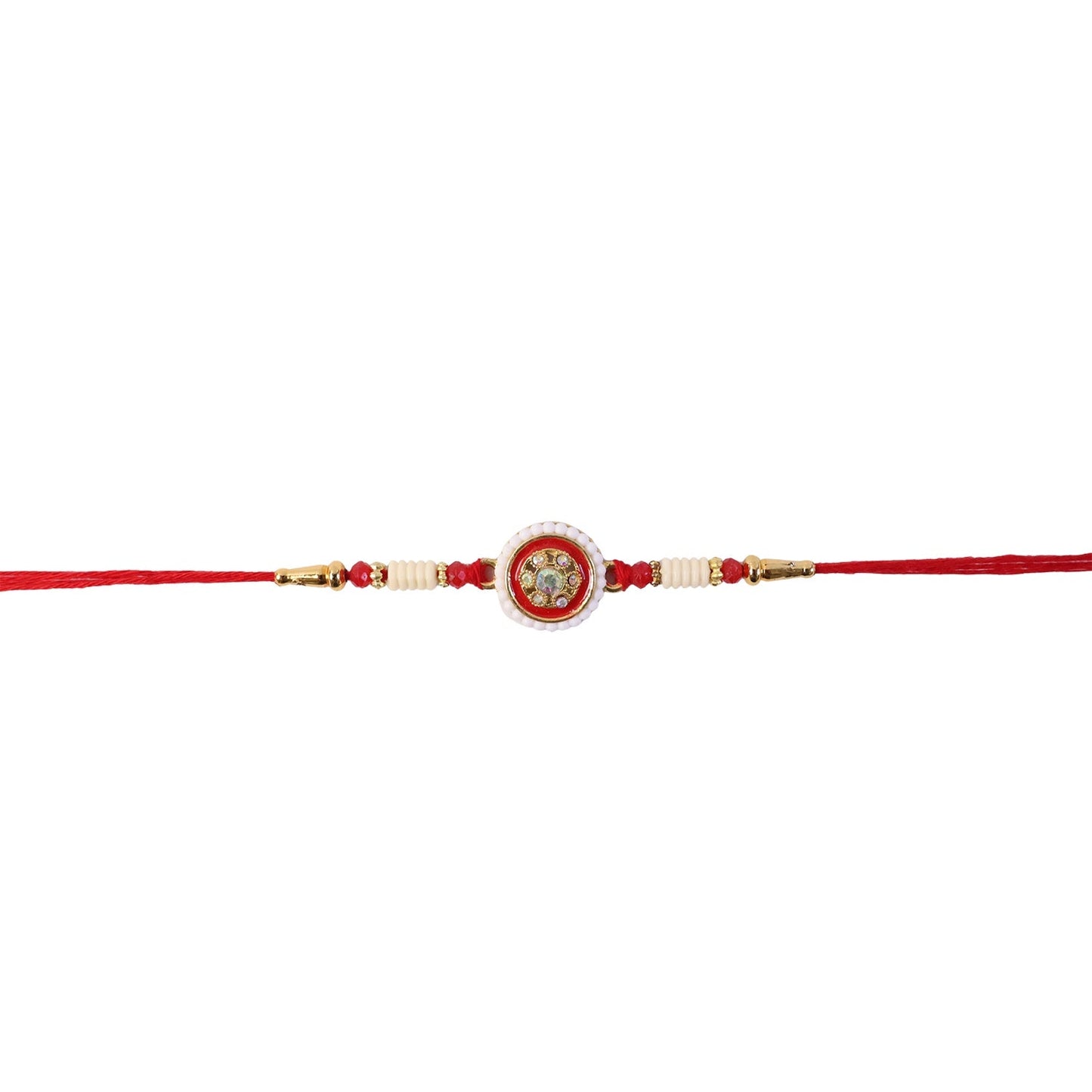 Elegant Kundan Pearl Border Rakhi showcasing craftsmanship