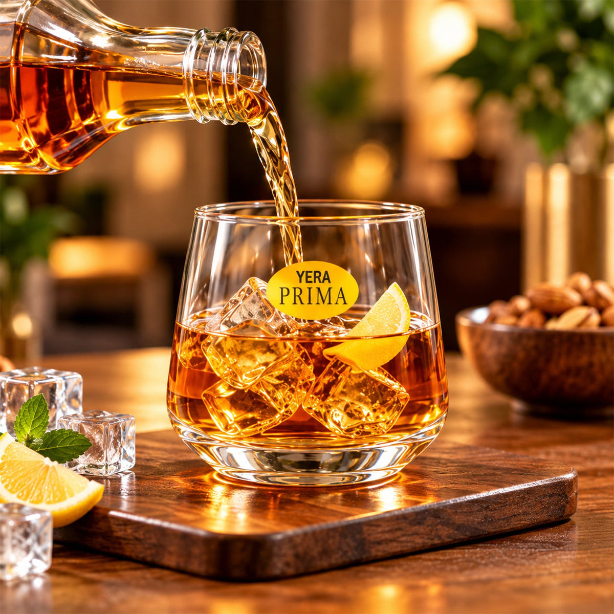 Yera Prima Oak Clear Glass Tumbler Set for Water, Juice and Drinks (6 Pc)