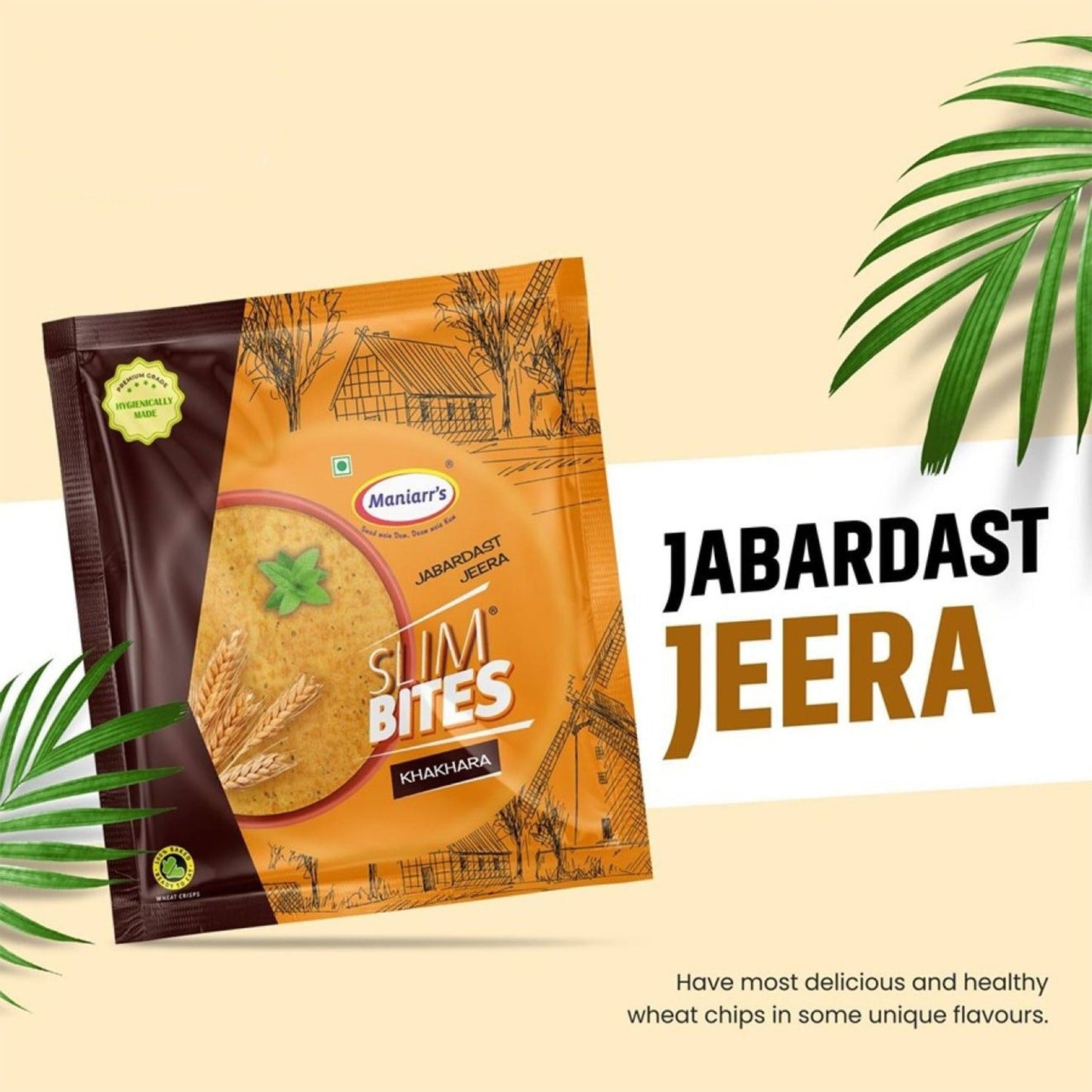 Maniarr's Jeera Khakhra Wheat Chips (195 Gm)