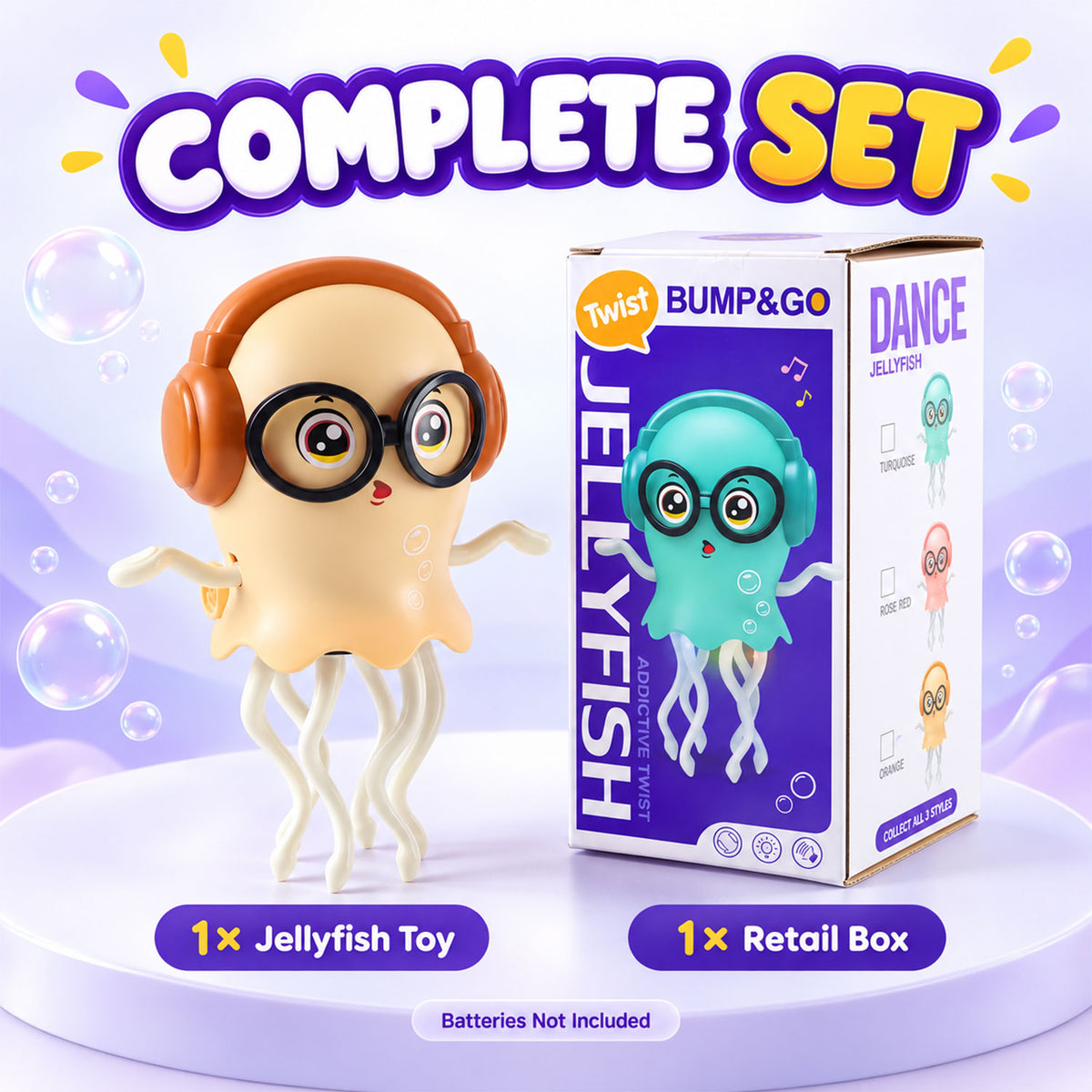 Musical Dancing Jellyfish Toy with LED Lights and Moving Tentacles (1 Pc)