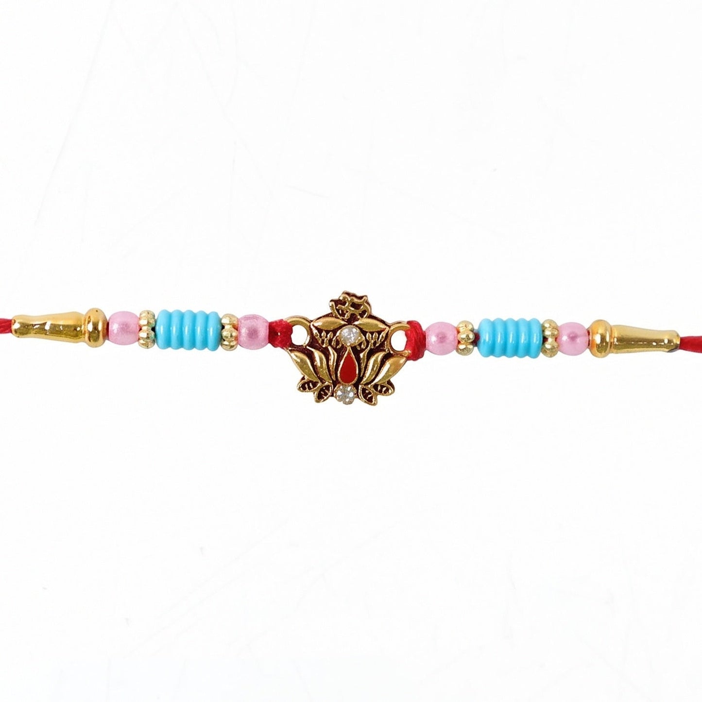 Lightweight, comfortable Silk thread Rakhi in festive design
