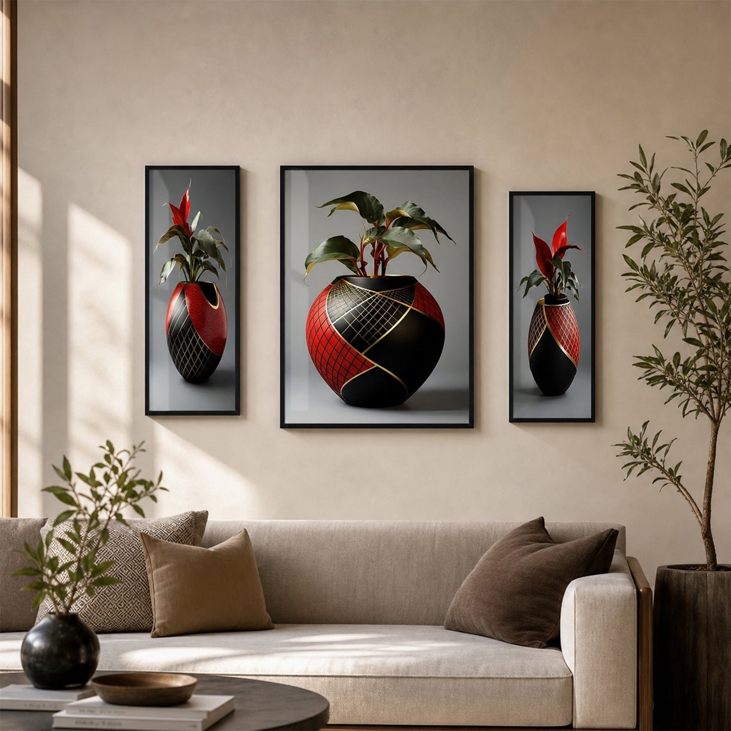 Flower vase wall art decor