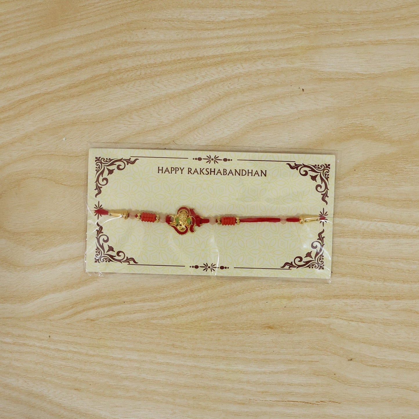 Packaged designer Ganesha Rakhi ready for gifting