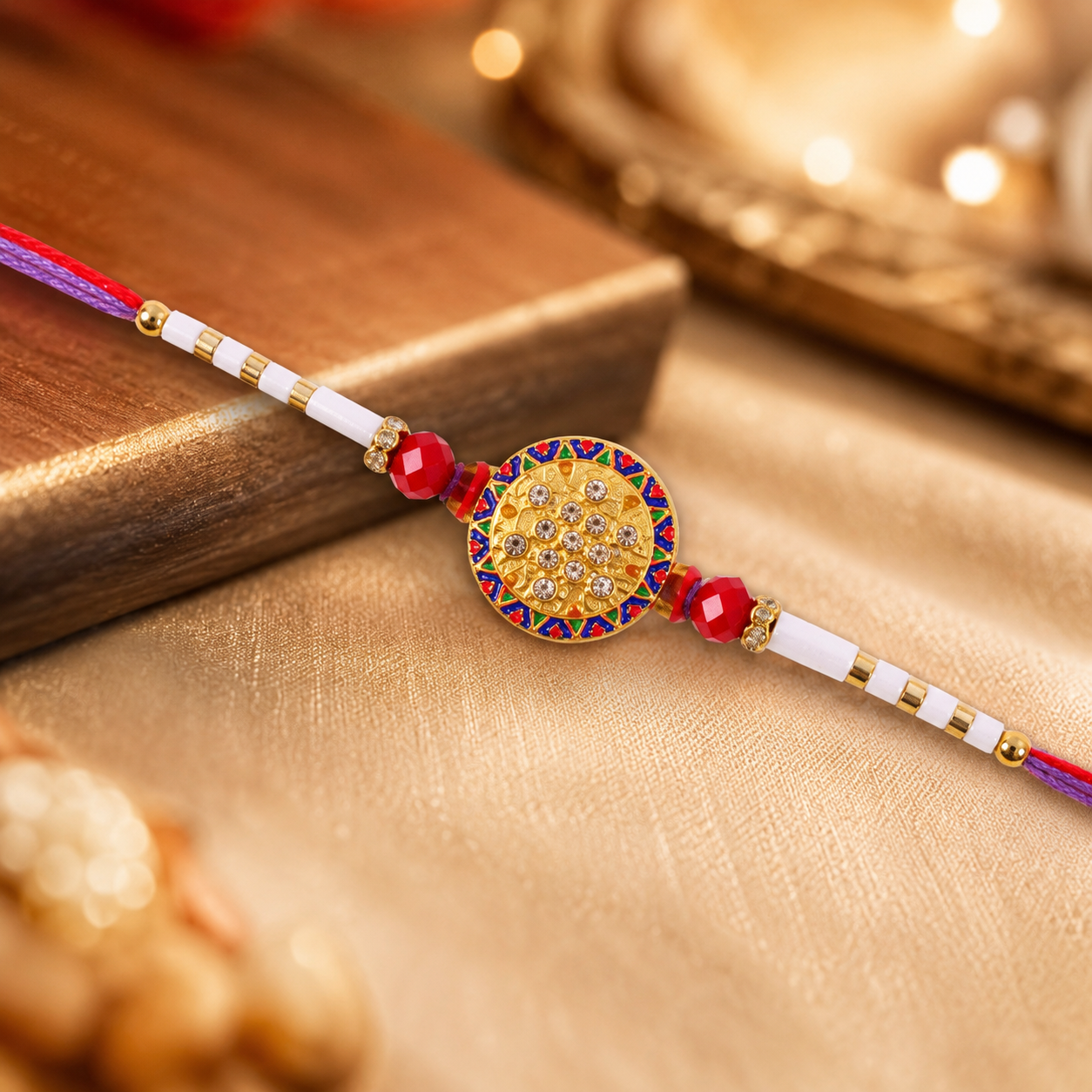 Premium decorative rakhi for Bhai with lightweight thread