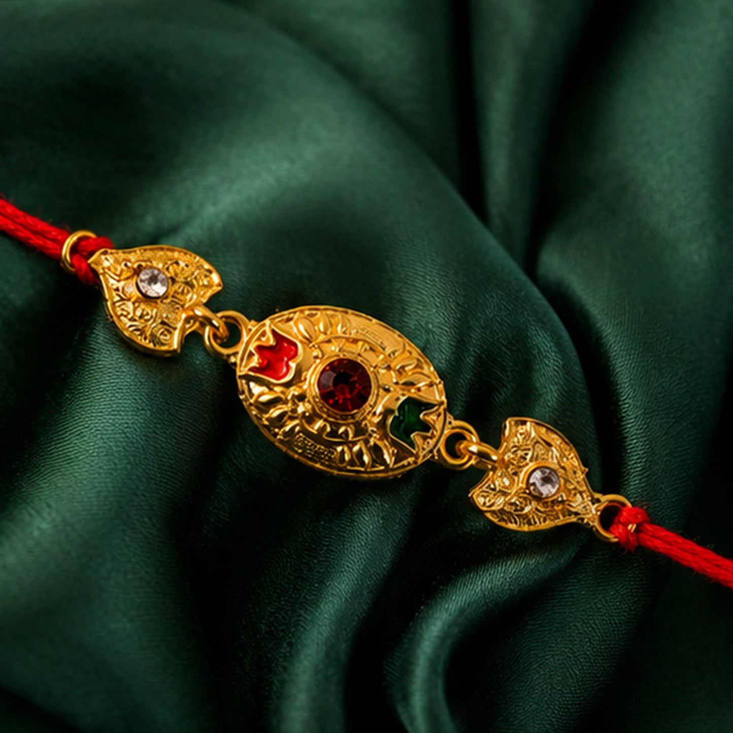 Decorative beads and detailed finish on stylish ethnic Rakhi