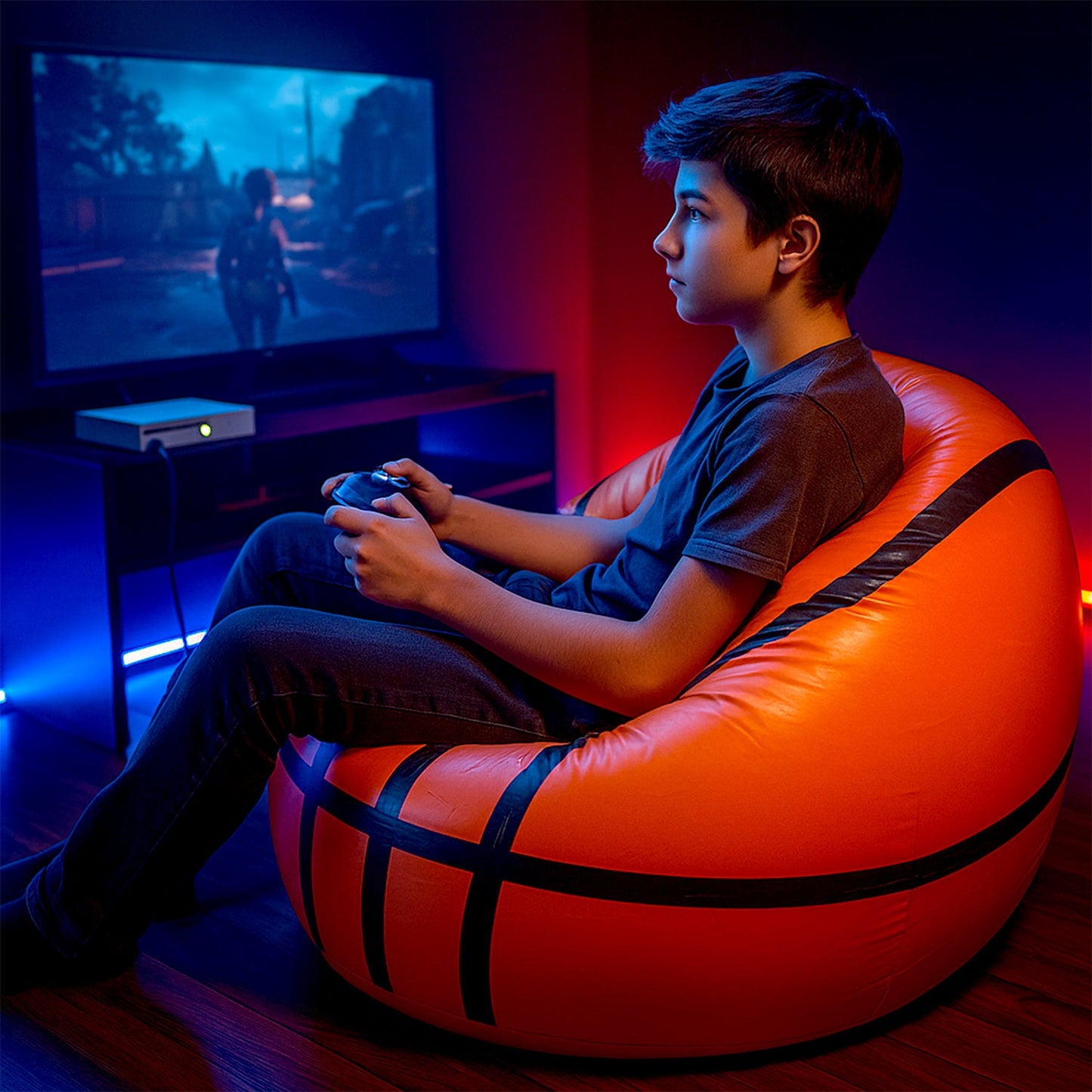 Foldable Cartoon Style Sofa Chair Ball Chair for Adults Kids Size 110×85 cm