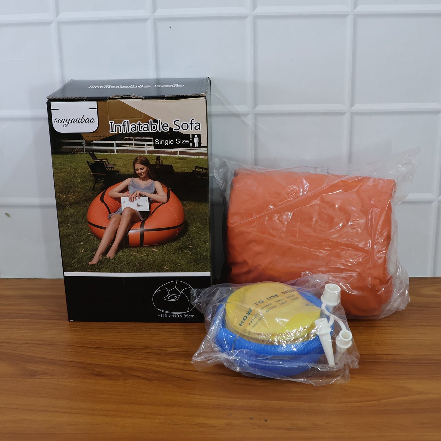 Foldable Cartoon Style Sofa Chair Ball Chair for Adults Kids Size 110×85 cm