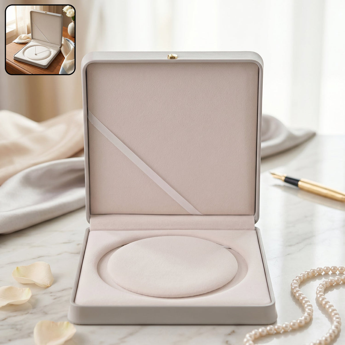Elegant jewelry gift box with soft interior lining and luxury finish