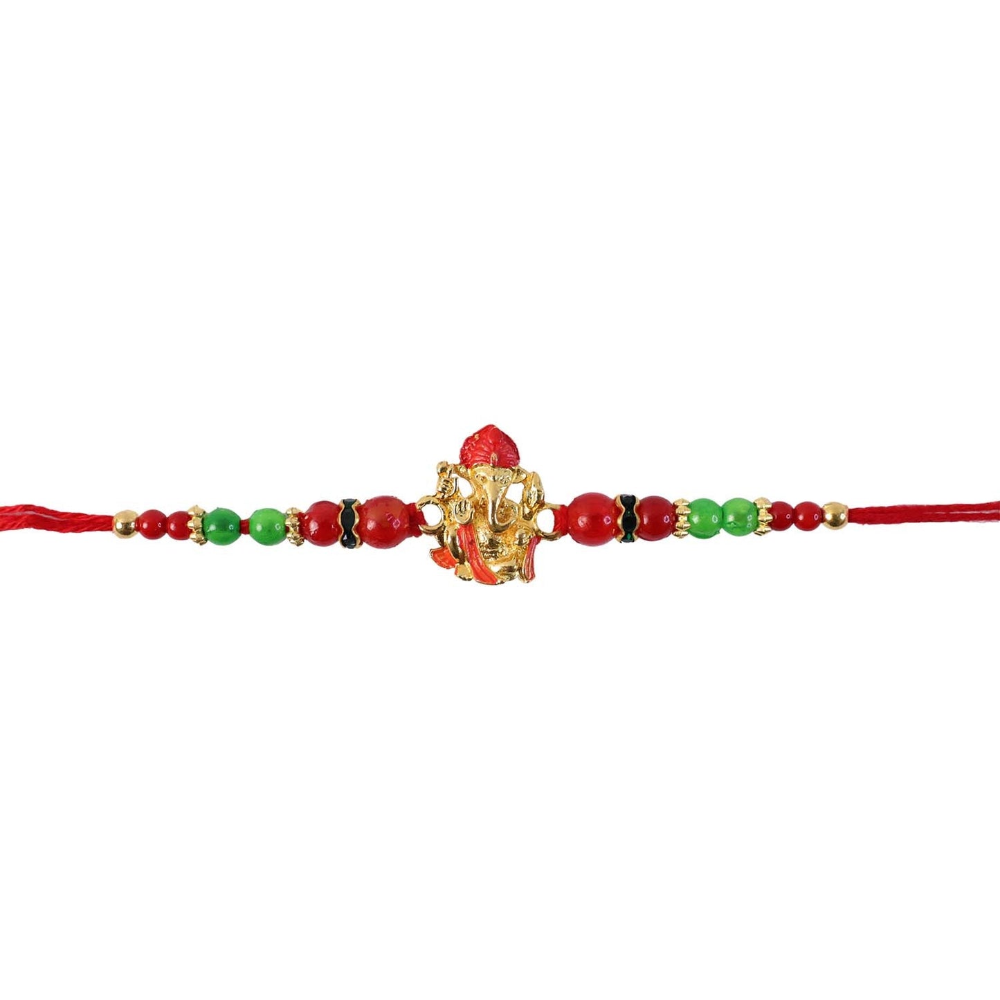 Soft thread detail on premium Ganesha Rakhi for brother