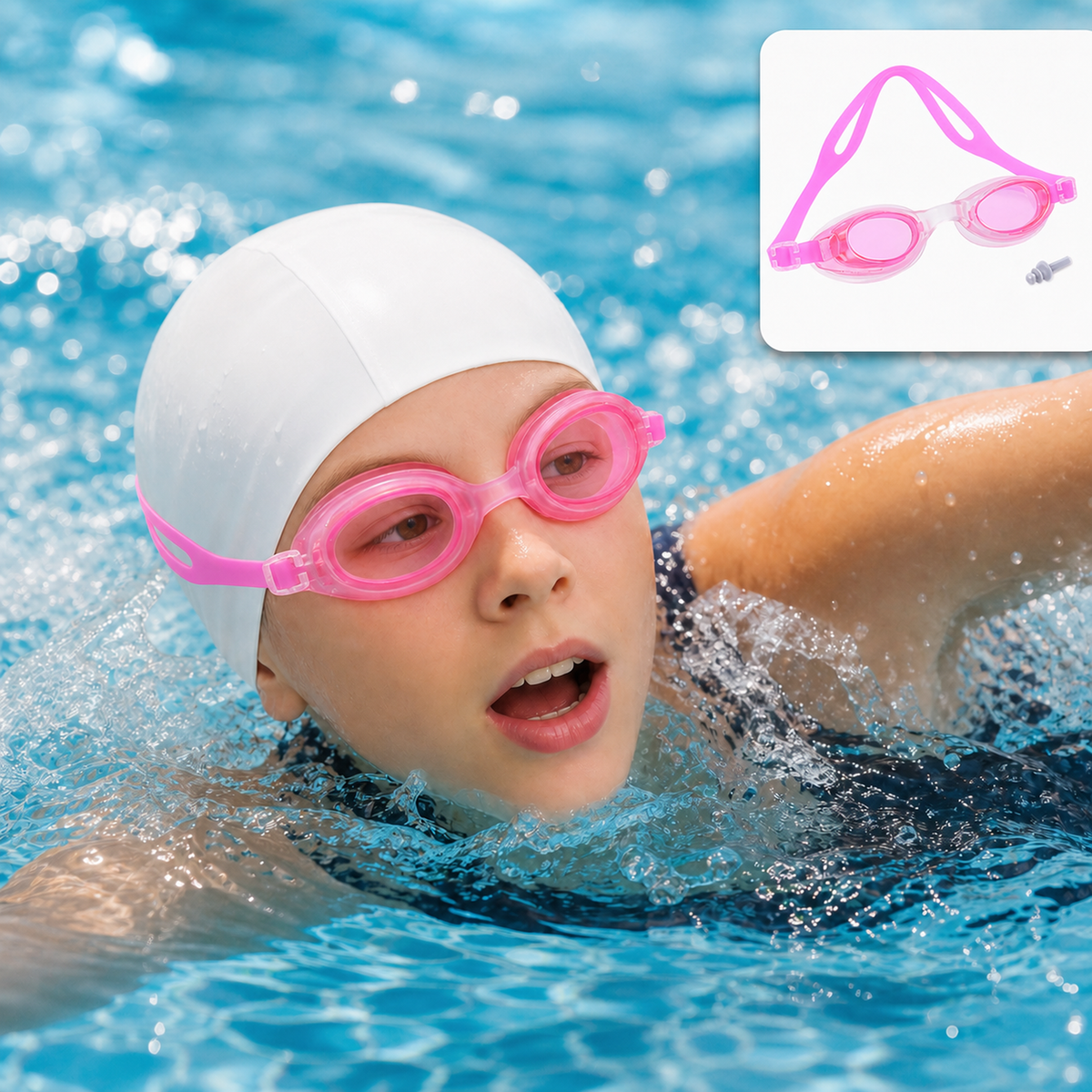 Adjustable Swimming Goggles for Kids Clear Vision & Anti-Fog