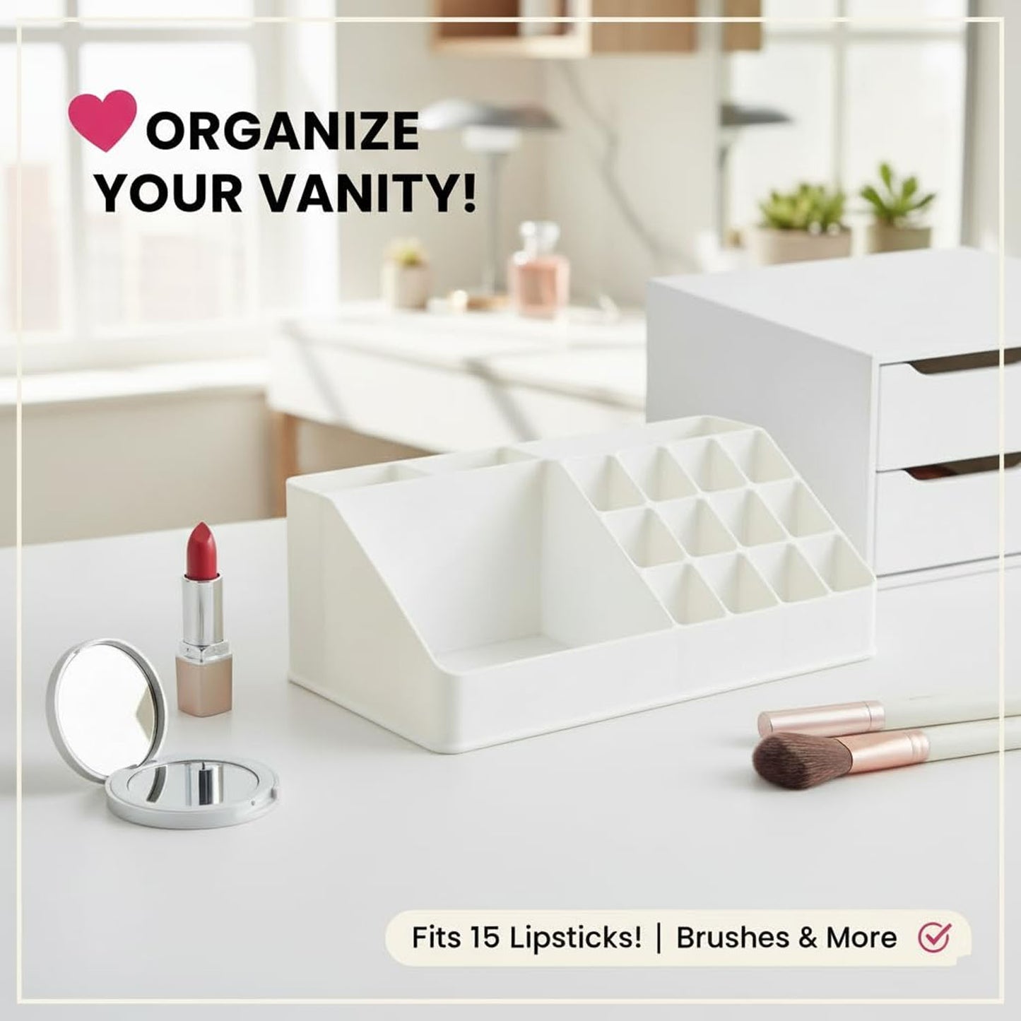 Makeup Organizer Cosmetic Makeup Lipstick Storage Box (1 Pc)